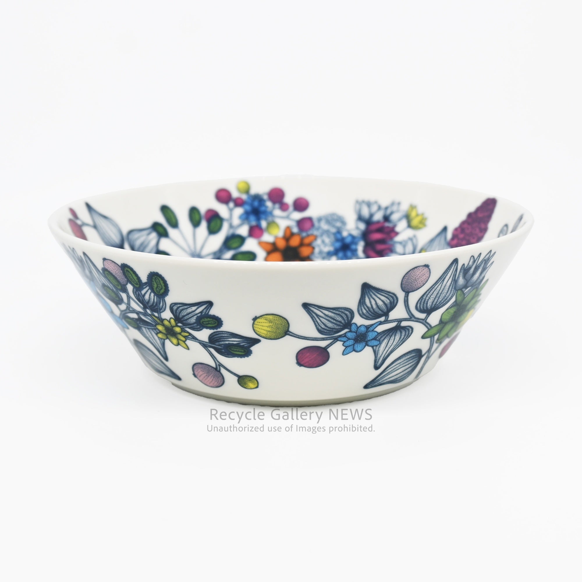 ARABIA RUNO Finland  "Butterfly" Floral Bowl White Porcelain / アラビア ルノ バタフライボウル フィンランド 花柄 白磁