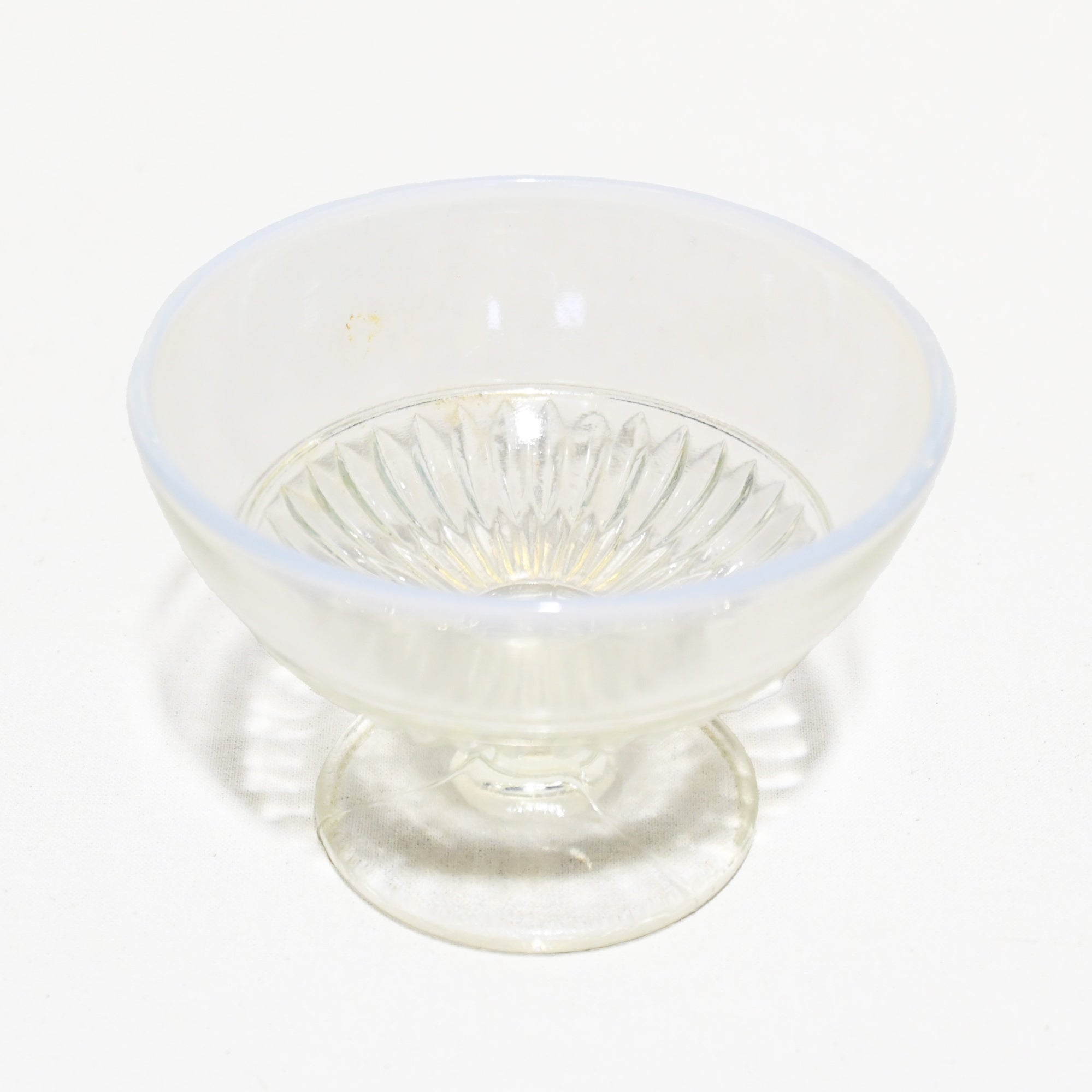 Vintage Press Glass Japanese Glass Ice Cup Milk&Clear Color Retro / ヴィンテージ プレスガラス 和ガラス 氷コップ 乳白ミルク色＆透明色 レトロ