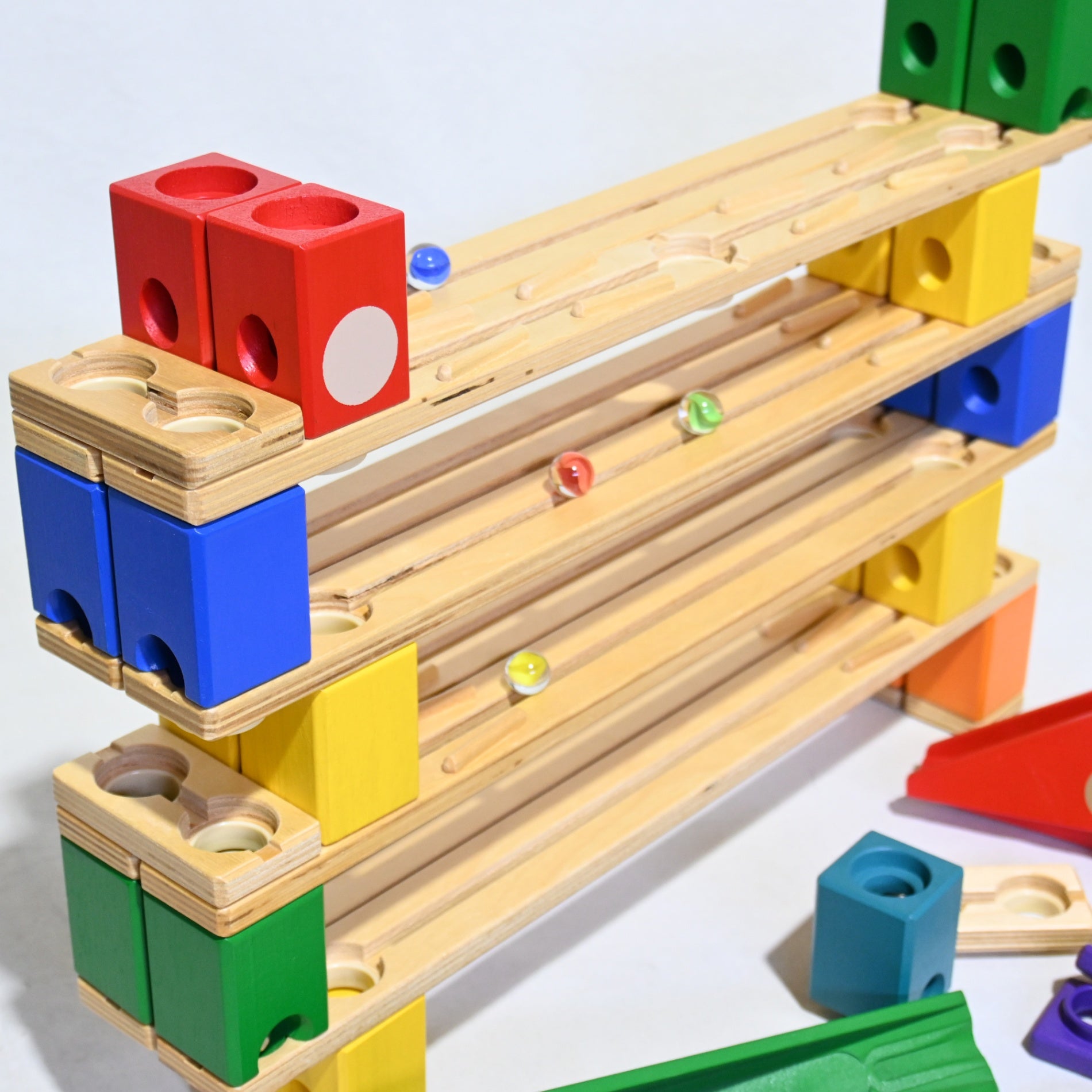 BorneLund Quadrilla Building Blocks Roll a ball Educational Toy Discontinued product / ボーネルンド クアドリラ レールセット 廃盤品 積み木 ビー玉転がし 知育玩具