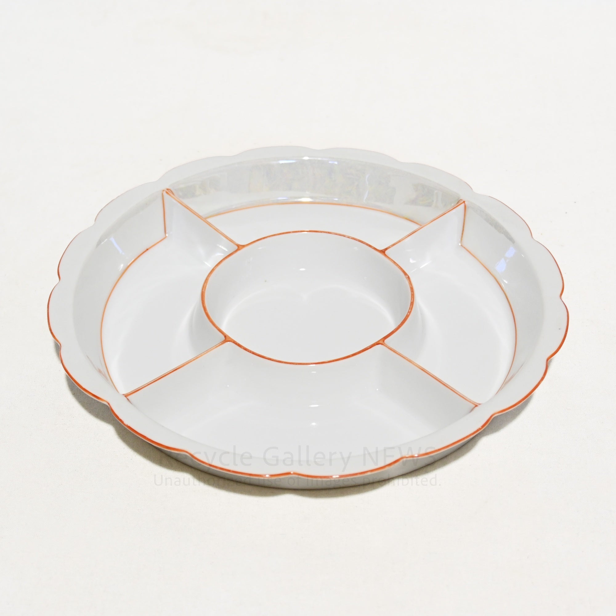 Old Noritake Hors d'oeuvre Serving plate Taisho era 1912s Japan-Domestic-market Yajirobe backstamp / オールドノリタケ オードブル サービングプレート 大正時代 1912年頃 国内向けヤジロベー バックスタンプ