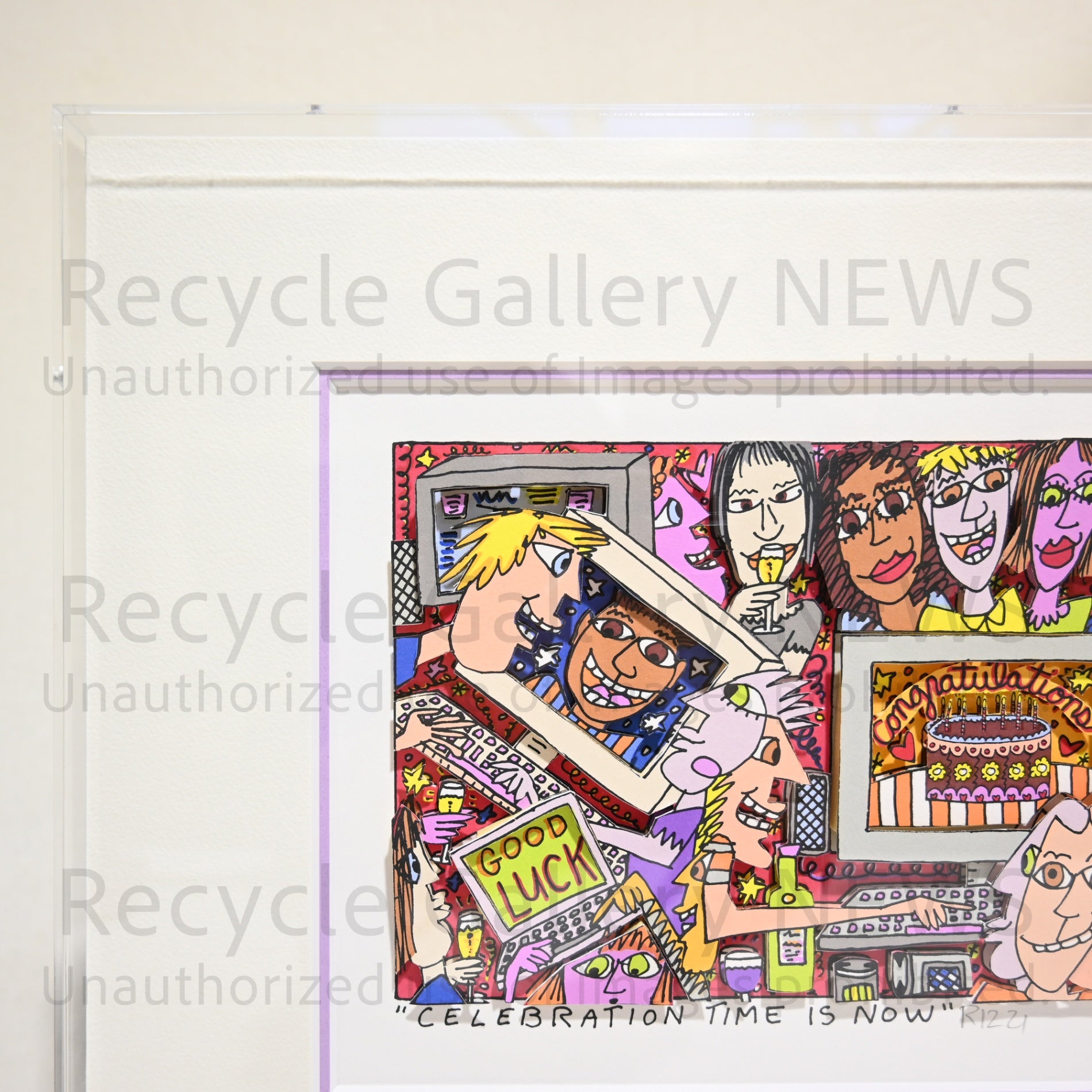 James Rizzi CELEBRATION TIME IS NOW 2001's Silk-screen 3D Urban Primitive Modern Art / ジェームス・リジィ セレブレーションタイム・イズ・ナウ 2001年 シルクスクリーン 現代アート