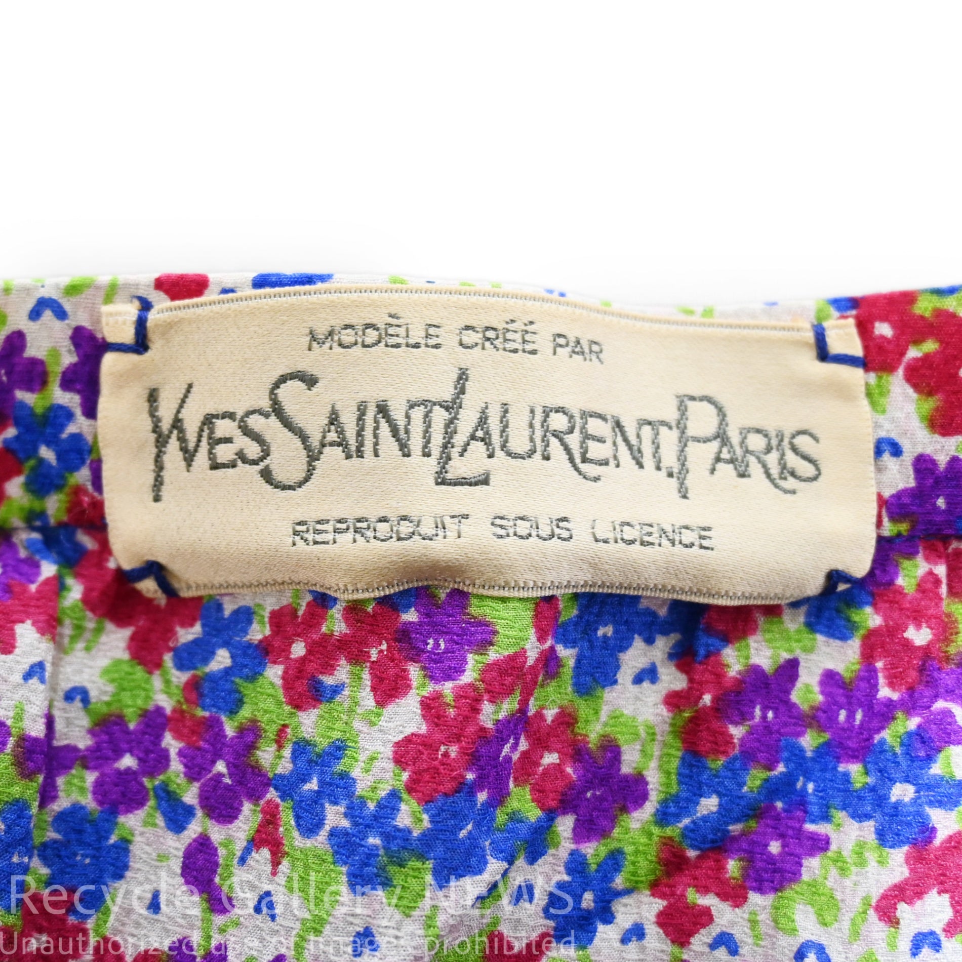 1970-80s Vintage YVES SAINT LAURENT Floral print 3-piece suit & scarf 4-piece set / ヴィンテージ イブ・サン・ローラン 花柄プリント 3ピース&ストール 4点組