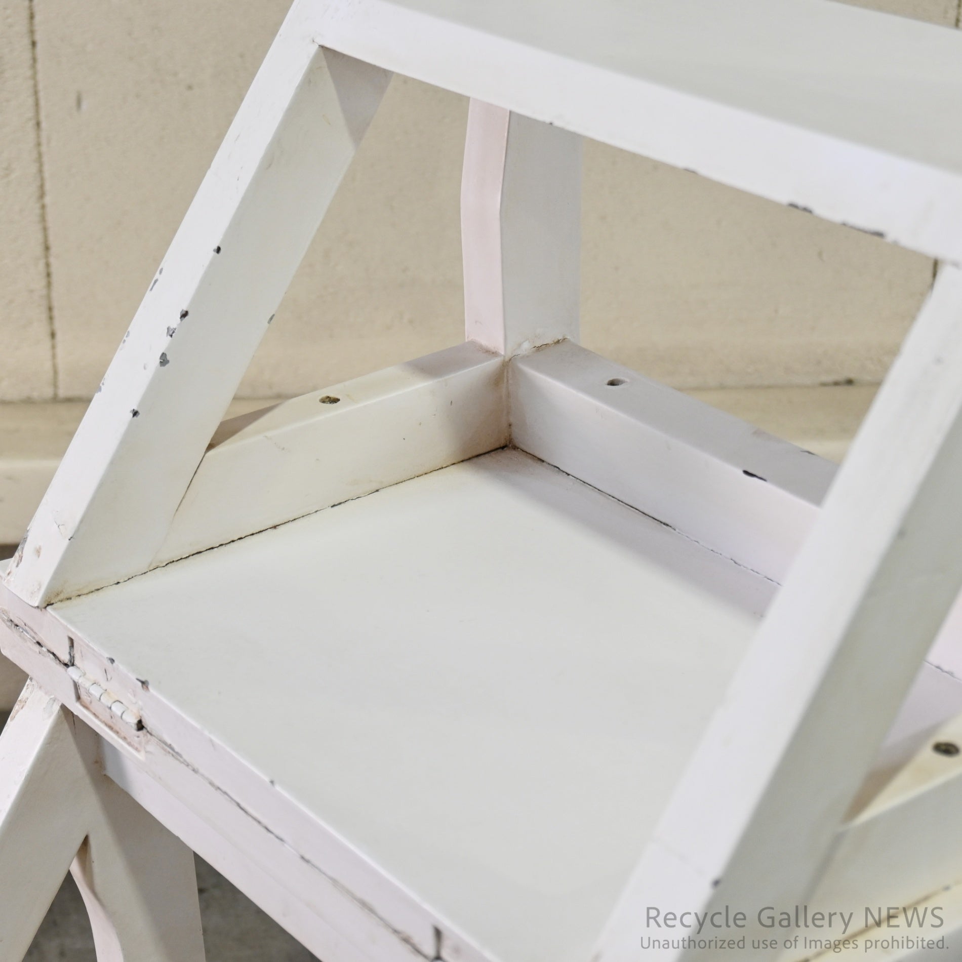 Vintage Foldable Library Step Chair White / ヴィンテージ 折りたたみ ライブラリー ステップ チェア 白