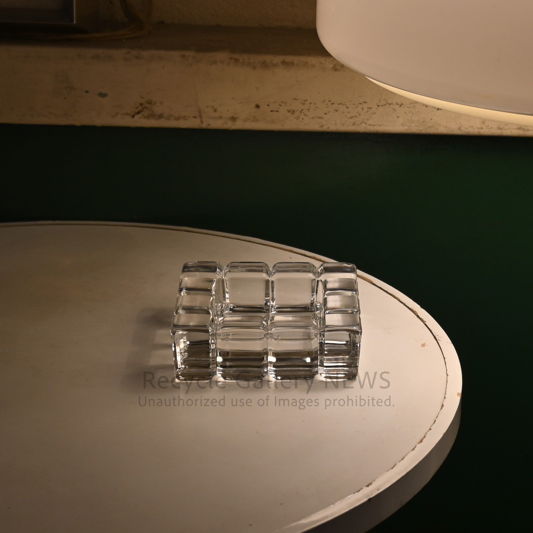 Art Déco Crystal Cube Tray Ashtray Decorative Object Retro Modern / クリスタル キューブ トレイ ガラス クリア 小物入れ 灰皿 オブジェ レトロモダン アール・デコ