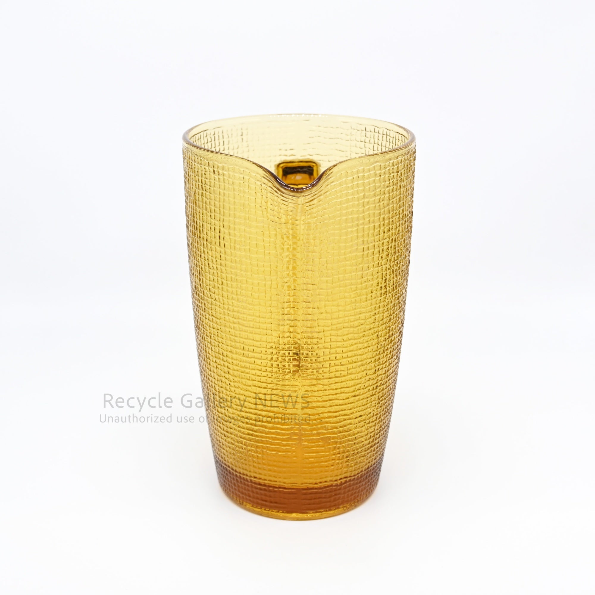 Amber Glass Jug Water Pitcher Flower Vase Vintage Craft / アンバーカラー ガラス ジャグ ピッチャー 花瓶 水差し 工芸品 黄色系