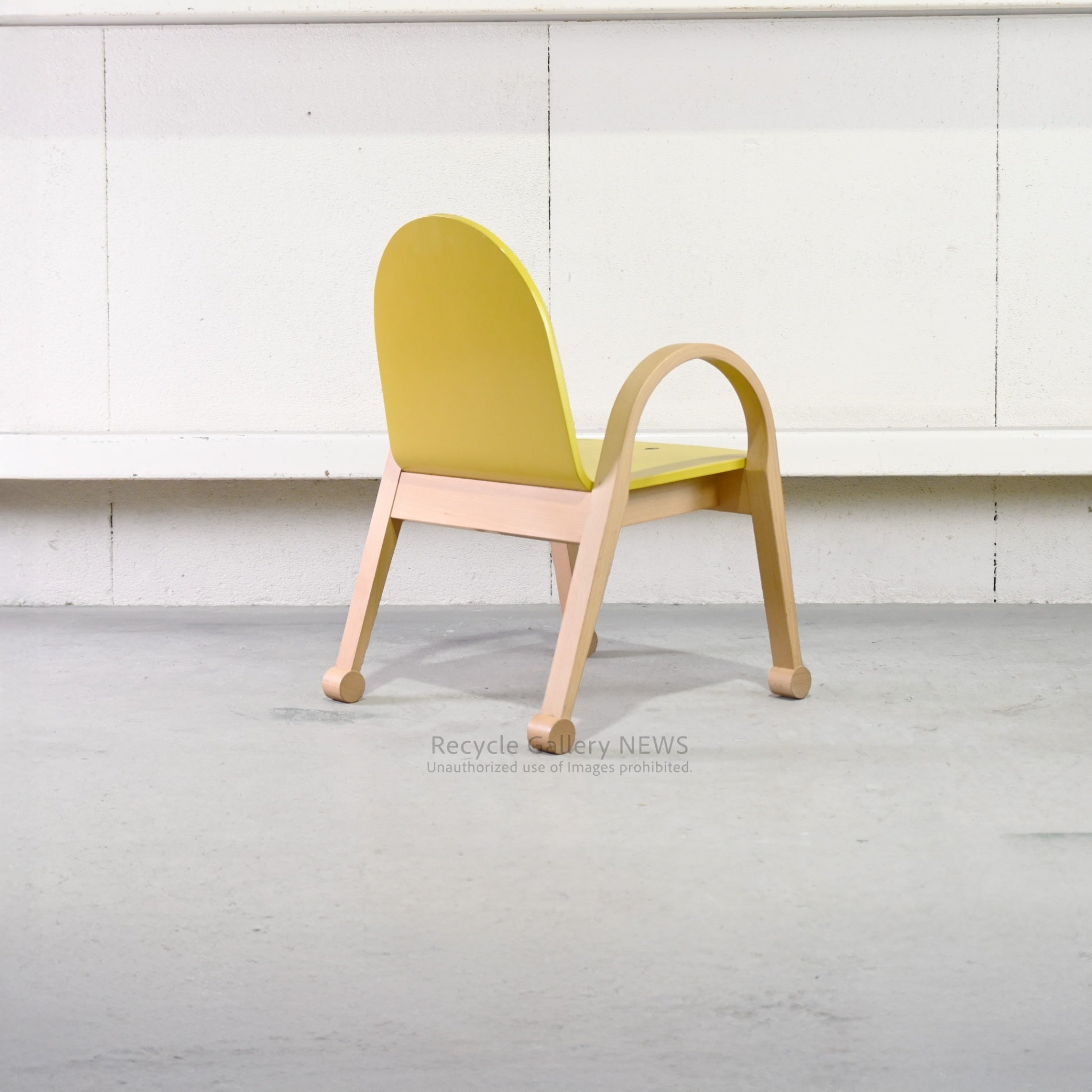 Nisshin Mokko ac-cent Kids chair Yellow Japan / 日進木工 アクセント キッズチェア イエロー 日本