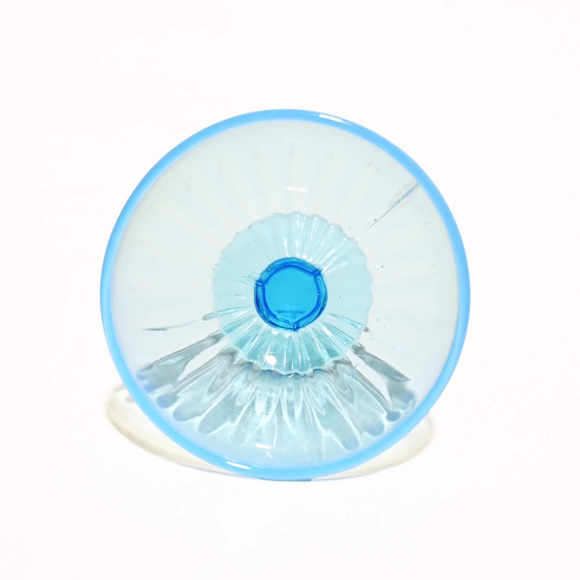 Vintage Press Glass Japanese Glass Ice Cup Hawaiian Blue Color Retro / ヴィンテージ プレスガラス 和ガラス 氷コップ 水色 ハワイアンブルー レトロ
