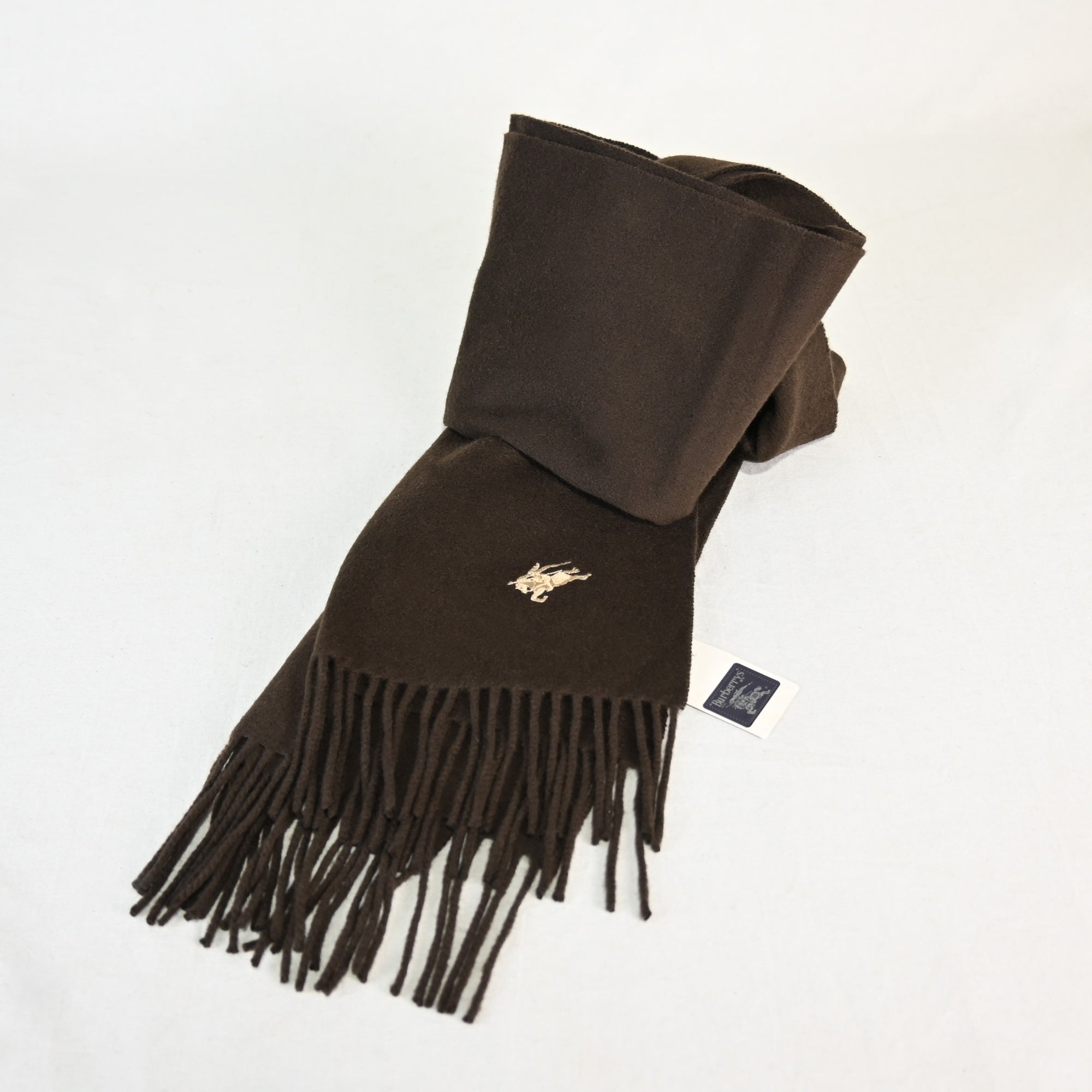 BURBERRY 1990s All Cashmere Brown Scarf Vintage / バーバリー 総カシミヤ 茶色無地 マフラー ヴィンテージ