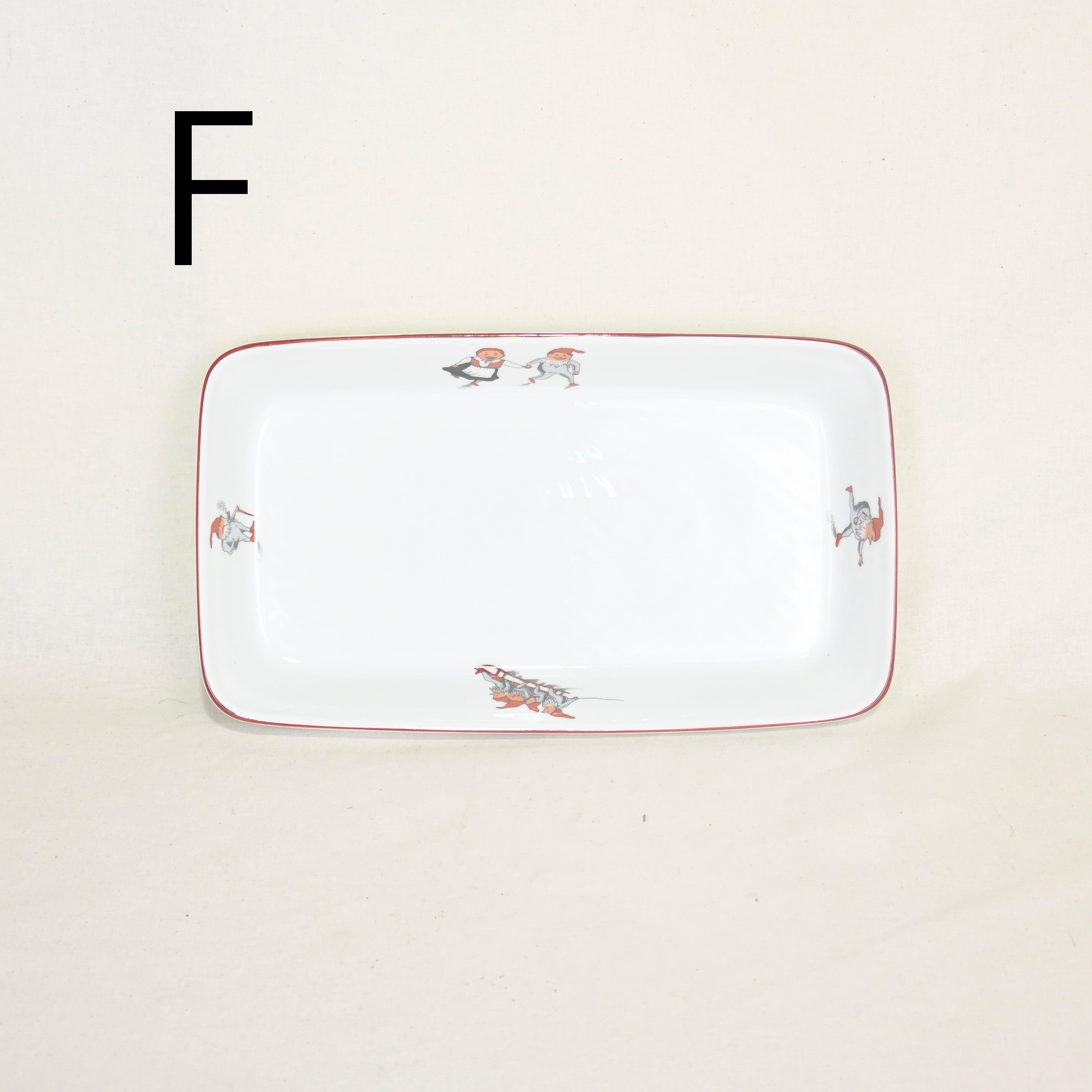Porsgrund Nisse Rectangle plate Norway vintage Hand paint Souvenir 1980's / ポシュグルン ニッセ 長方形プレート ノルウェー ヴィンテージ ハンドペイント スーベニア 1980年代