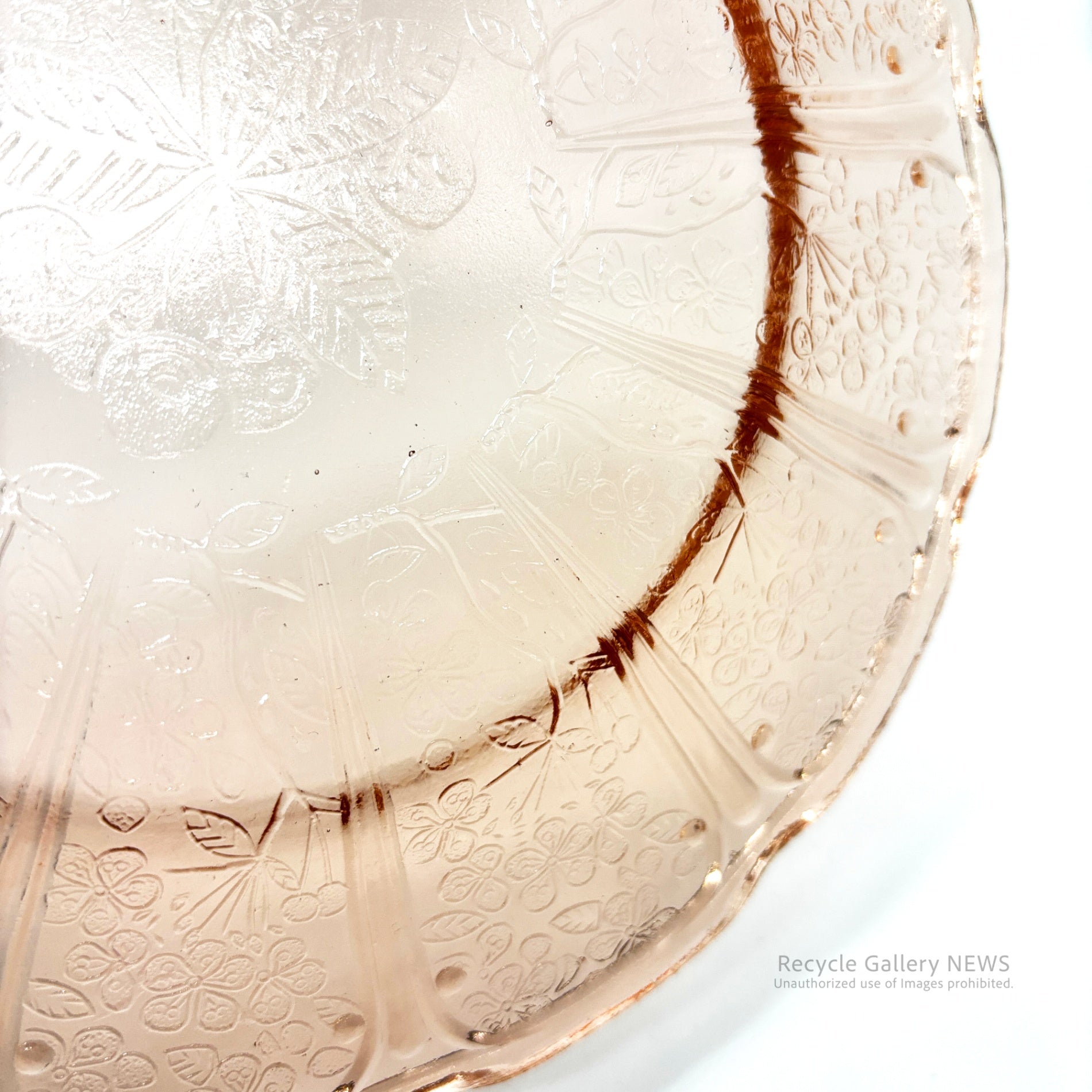 Jeannette Glass Co. Cherry Blossom 23cm Plate U.S.A Vintage / ジャネットグラス 23cm厚手プレート ヴィンテージ 1930年代 ヴィンテージ