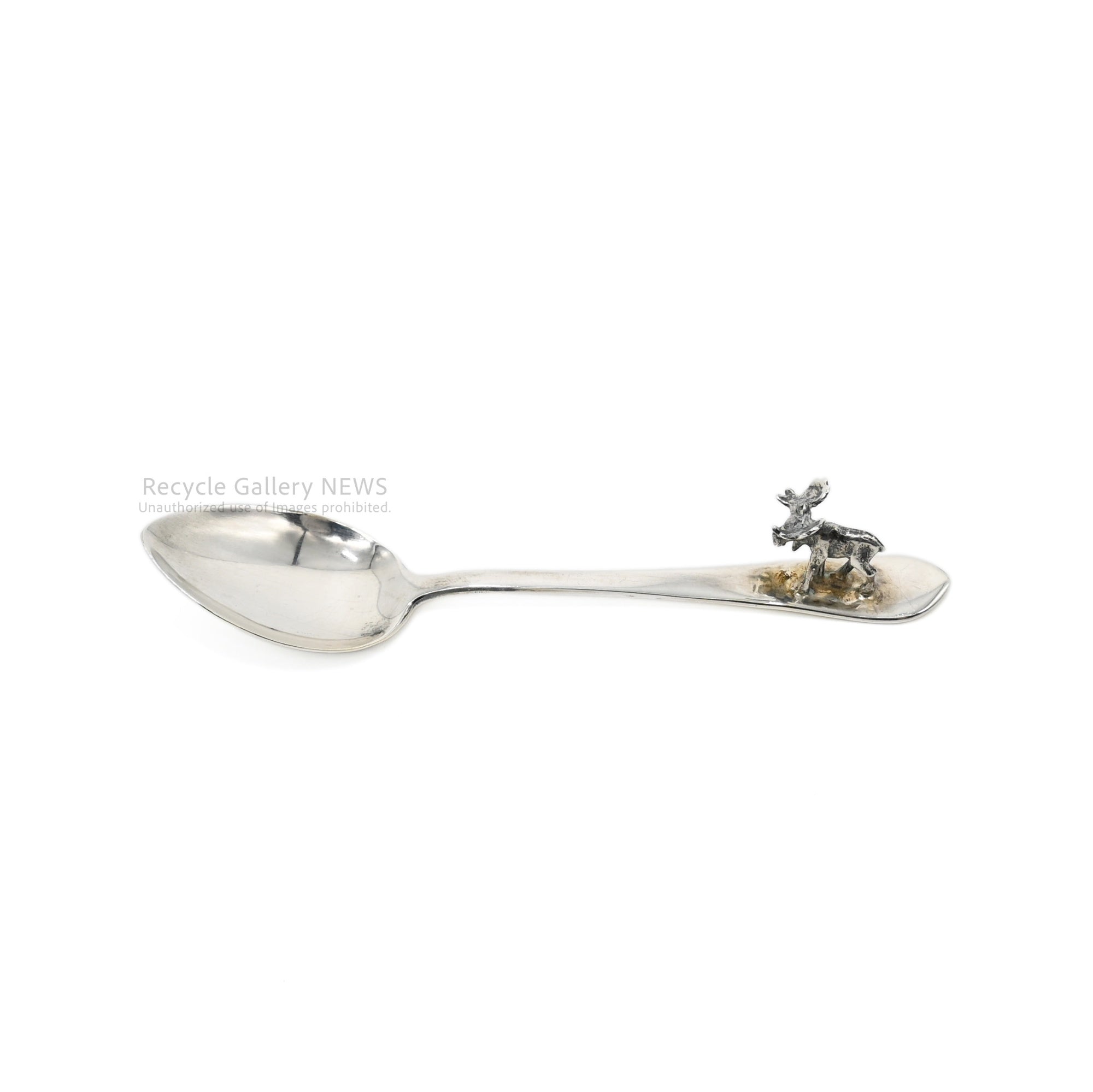 Sterling Silver Animal Spoons Set of 2 Moose & Bison Made in Canada / 動物たちのスプーン 2本セット ミニスプーン スターリングシルバー製 カナダ産 動物モチーフ ムース バイソン レゾリュート・ベイ