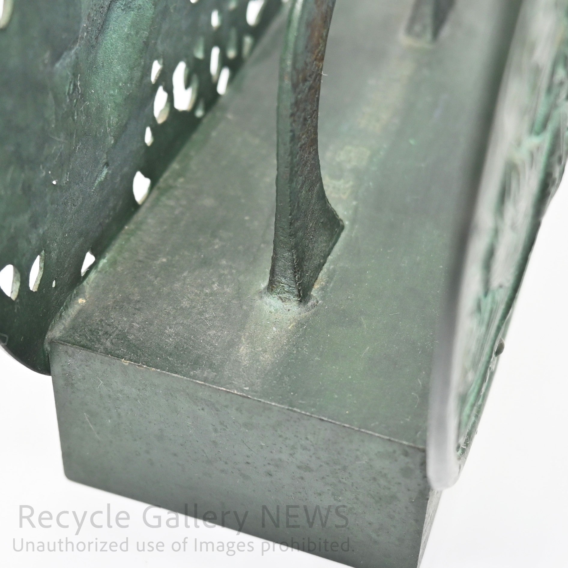 Green Bronze Ash Tray Art Object Oriental Vintage  / 青銅 灰皿 オブジェ オリエンタル ヴィンテージ 緑