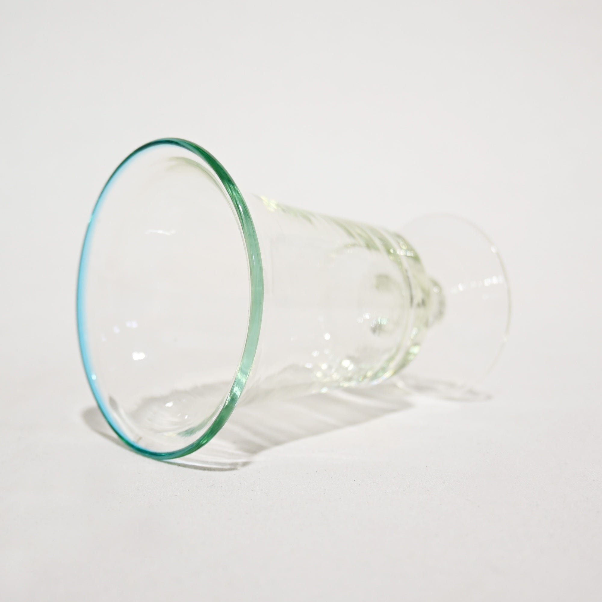 Vintage Japanese Blown glass Blue&Clear Ice Cup Parfait Glass / ヴィンテージ 和ガラス 吹きガラス 青＆透明 氷コップ パフェグラス