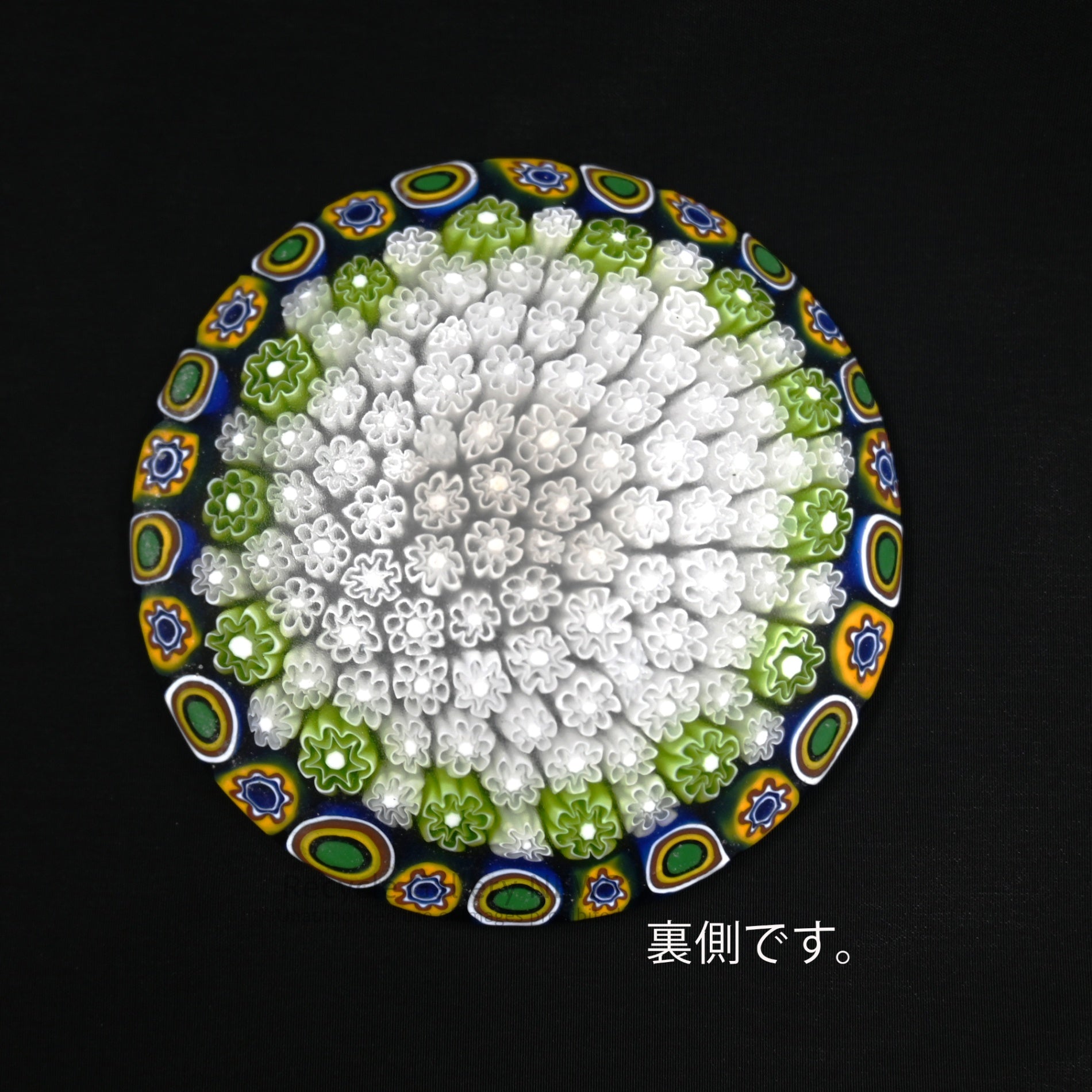 Venezian glass Millefiori Glass Plate Italia Artisan Craftsmanship Floral Pattern / ヴェネチアンガラス ミルフィオリ ガラスプレート 小皿 イタリア クラフトマンシップ 花柄