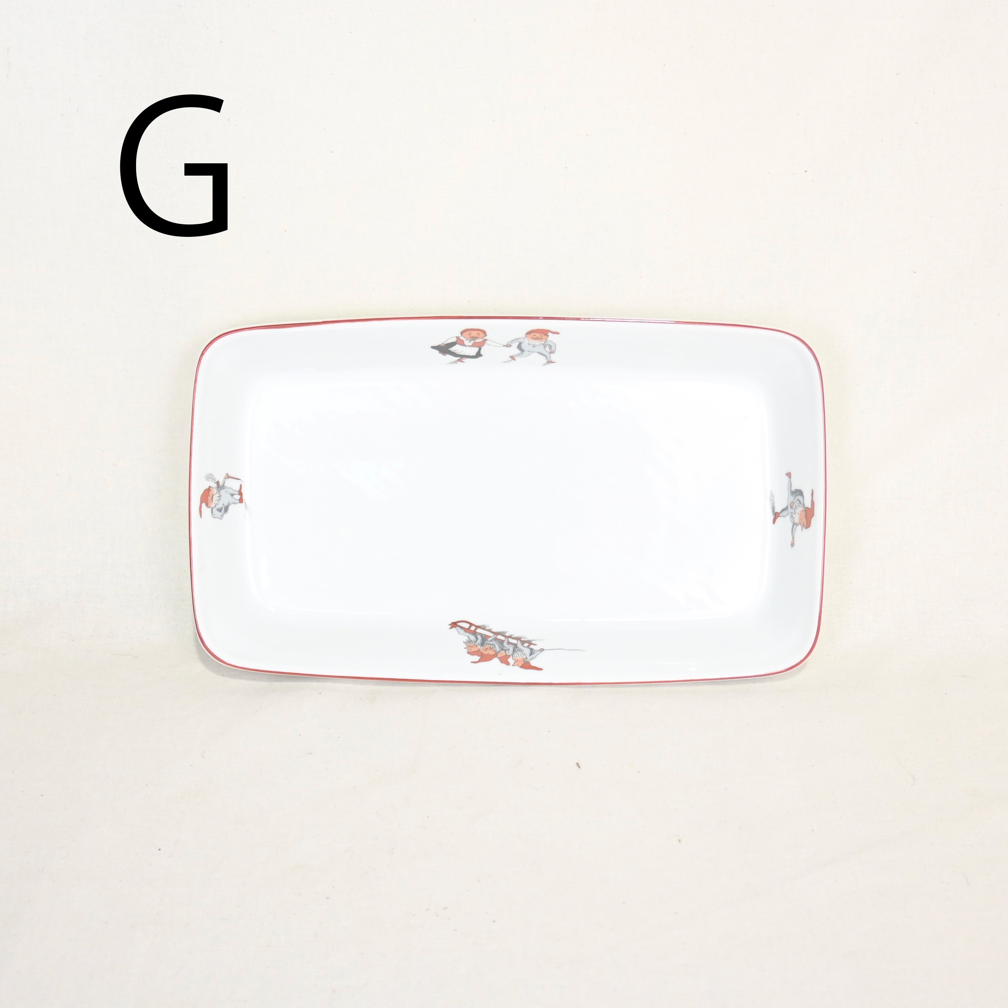 Porsgrund Nisse Rectangle plate Norway vintage Hand paint Souvenir 1980's / ポシュグルン ニッセ 長方形プレート ノルウェー ヴィンテージ ハンドペイント スーベニア 1980年代