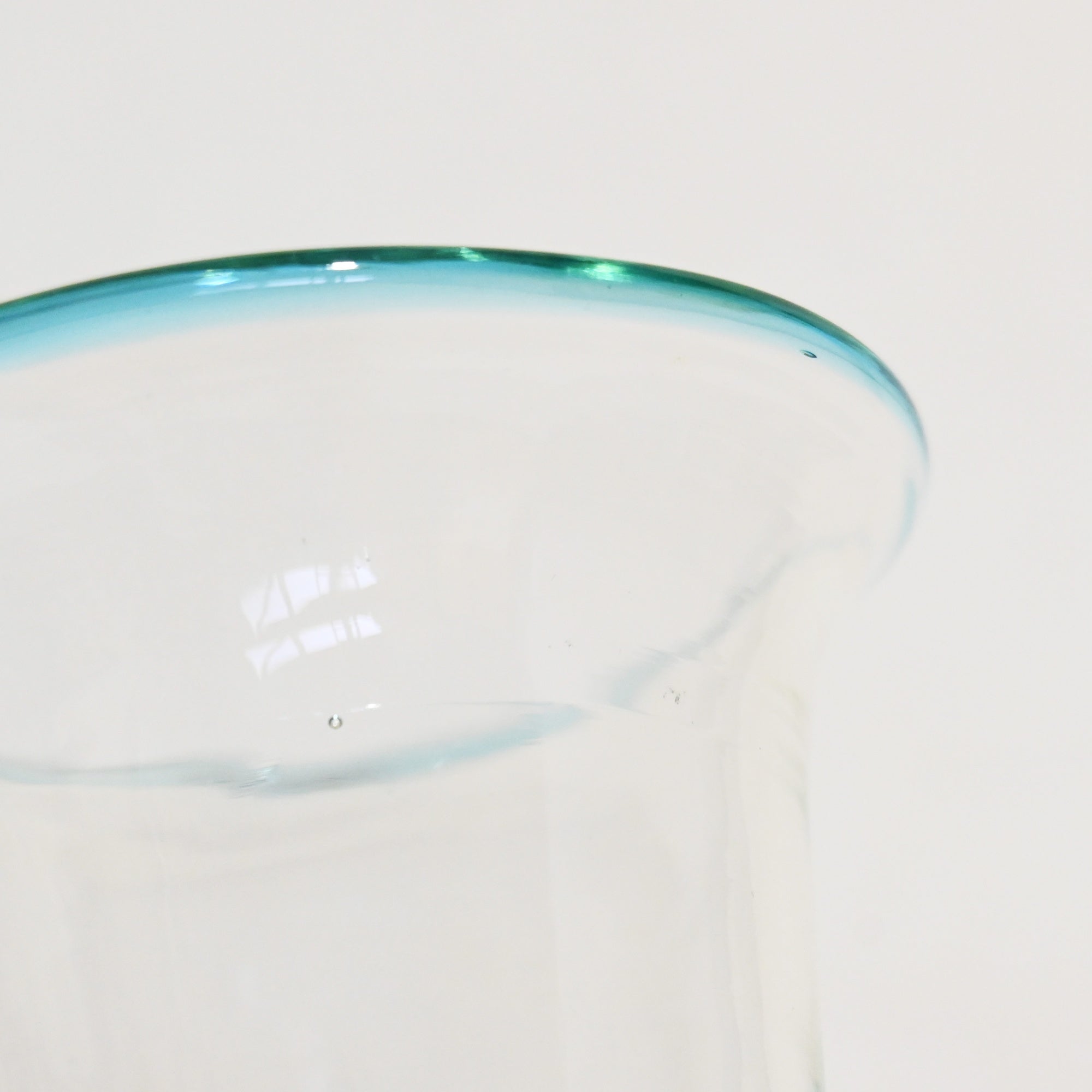 Vintage Japanese Blown glass Blue&Clear Ice Cup Parfait Glass / ヴィンテージ 和ガラス 吹きガラス 青＆透明 氷コップ パフェグラス