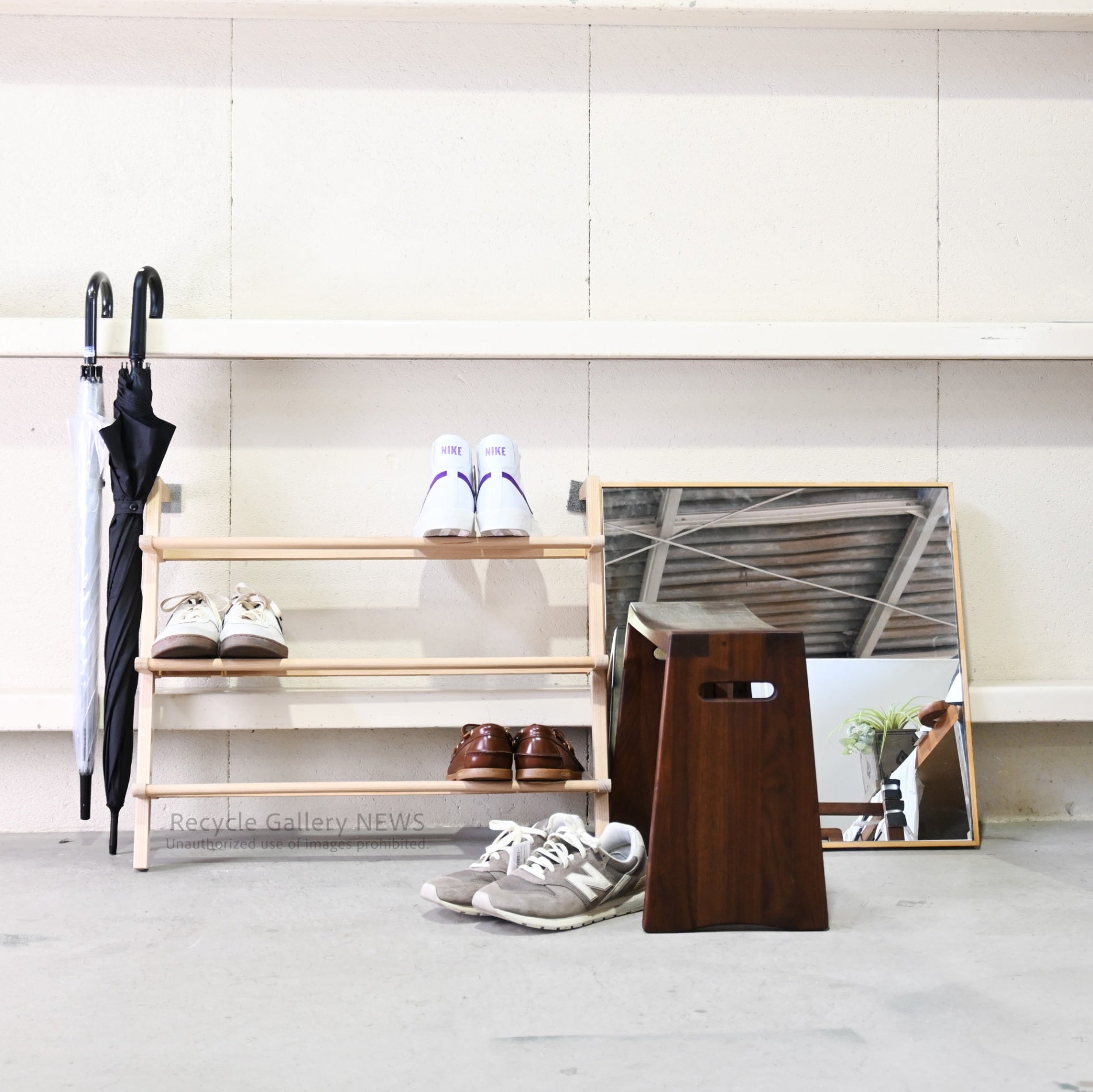 SIDE BY SIDE German Solid Ash Wood shoes rack "Gaston" European Modern / サイドバイサイド シューズラック ガストン アッシュ無垢材 ドイツ モダン