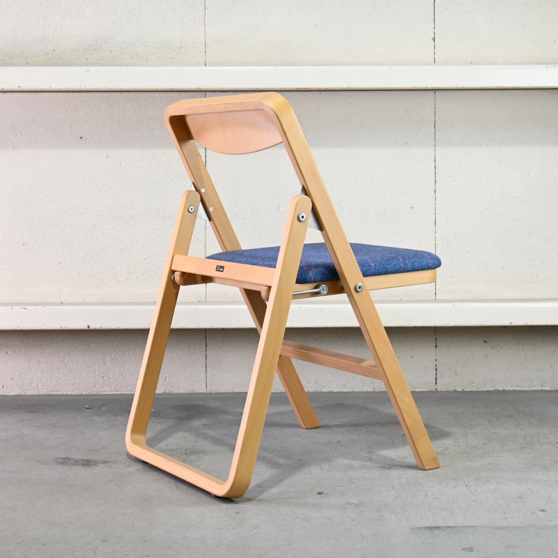 Tendo Folding chair T-3229WB-NT Japan Molded plywood / 天童木工 フォールディングチェア 折りたたみ椅子 廃盤シート張地布 日本 成形合板 木材