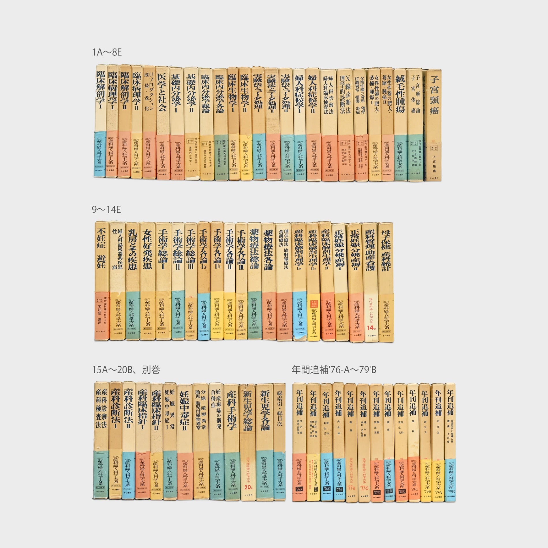 Medical book Modern Obstetrics and Gynecology 20 topic, All 73 volumes set / 医学書 現代産科婦人科学大系 全20巻（75冊内 3冊欠 73冊セット)