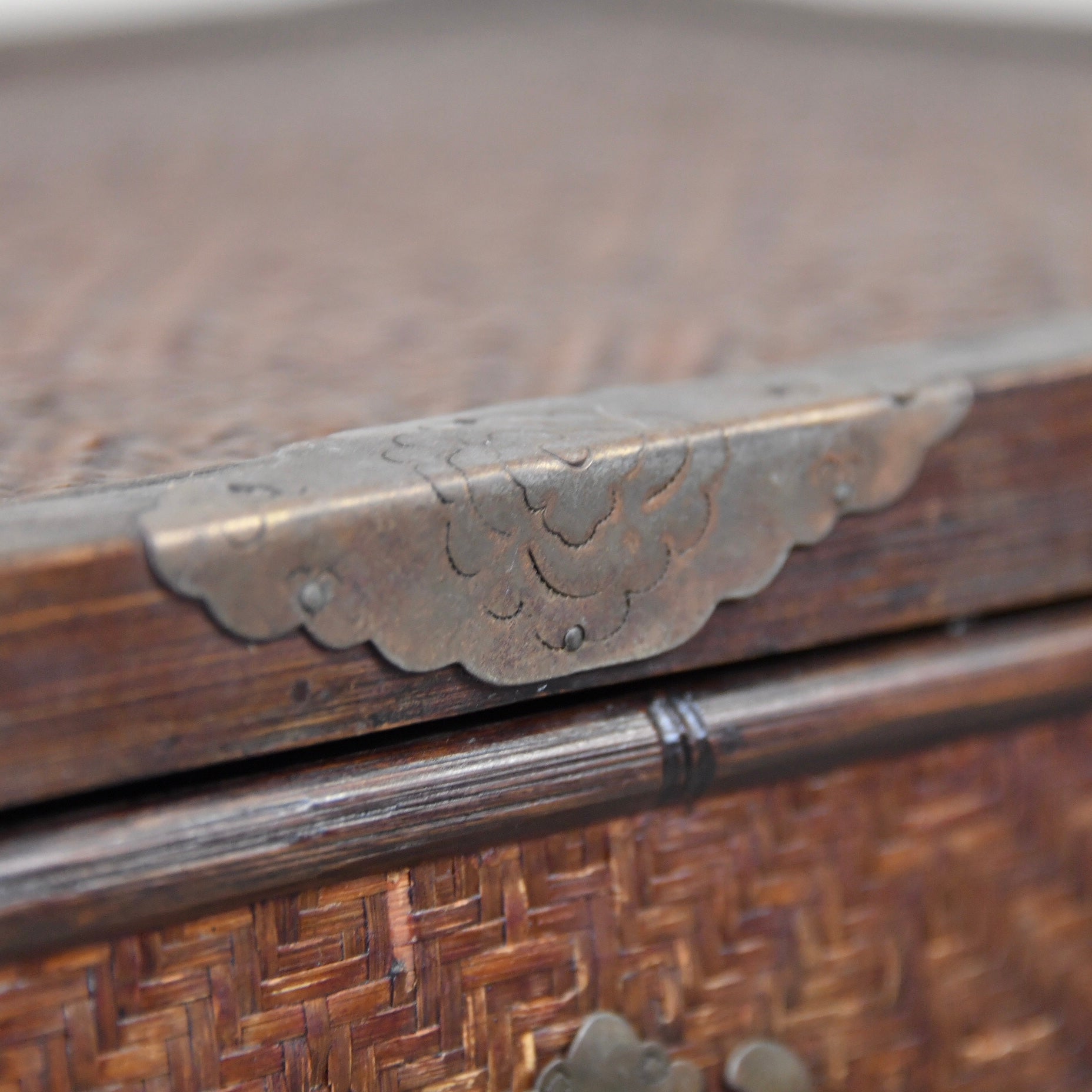 Wickerwork Bamboo Small chest Fork art / 網代編み 竹細工 小箪笥 4段5杯 伝統工芸