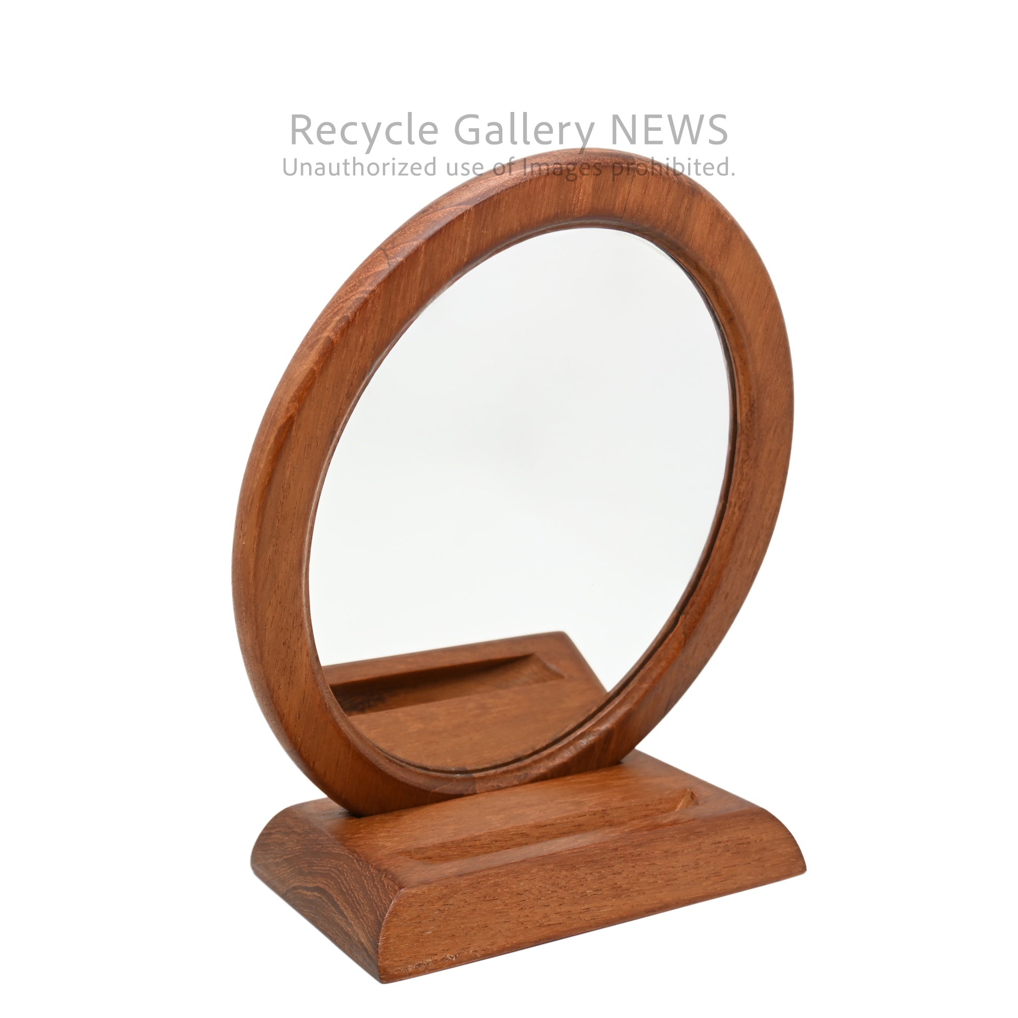 Vintage-like Teakwood Mirror & Stand Brown / チークウッド ミラー&スタンド ブラウン ヴィンテージライク 卓上ミラー