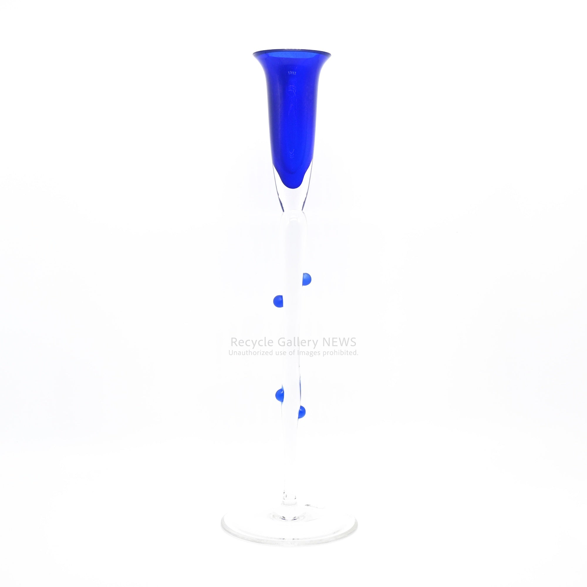 Rosenthal Cobalt Blue Glass Candle Holder Modern Interior / ローゼンタール ガラス キャンドルスタンド 青 ディスプレイ モダンインテリア