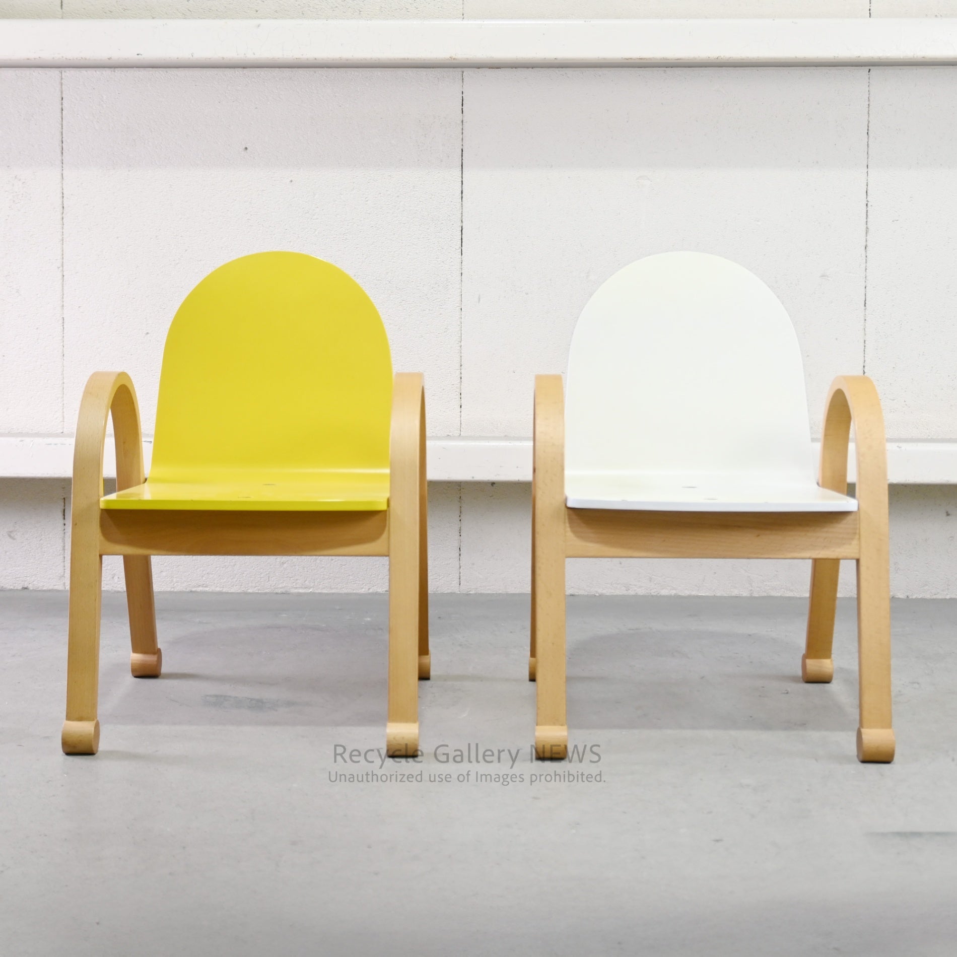 Nisshin Mokko ac-cent Kids chair White Japan / 日進木工 アクセント キッズチェア ホワイト 日本