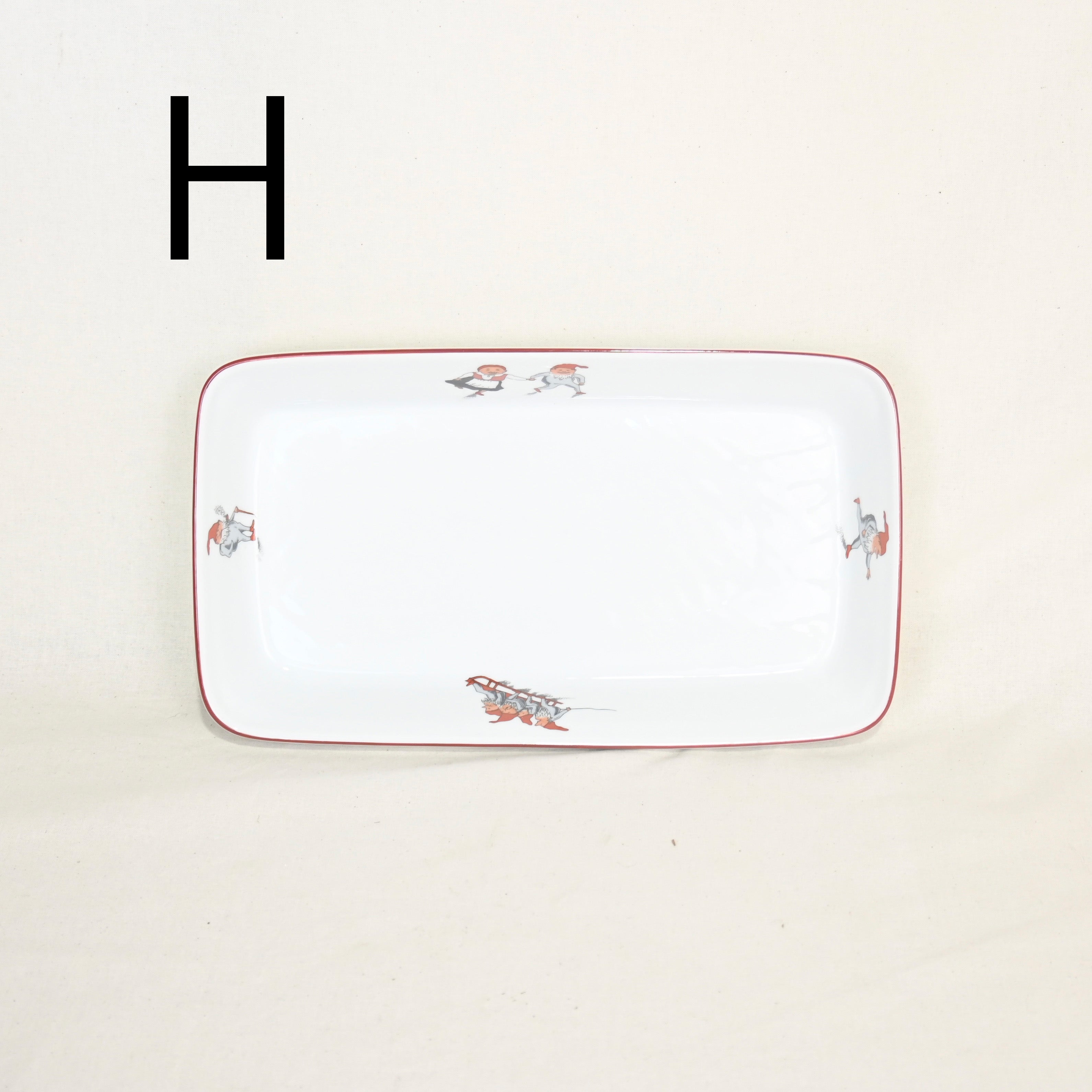 Porsgrund Nisse Rectangle plate Norway vintage Hand paint Souvenir 1980's / ポシュグルン ニッセ 長方形プレート ノルウェー ヴィンテージ ハンドペイント スーベニア 1980年代