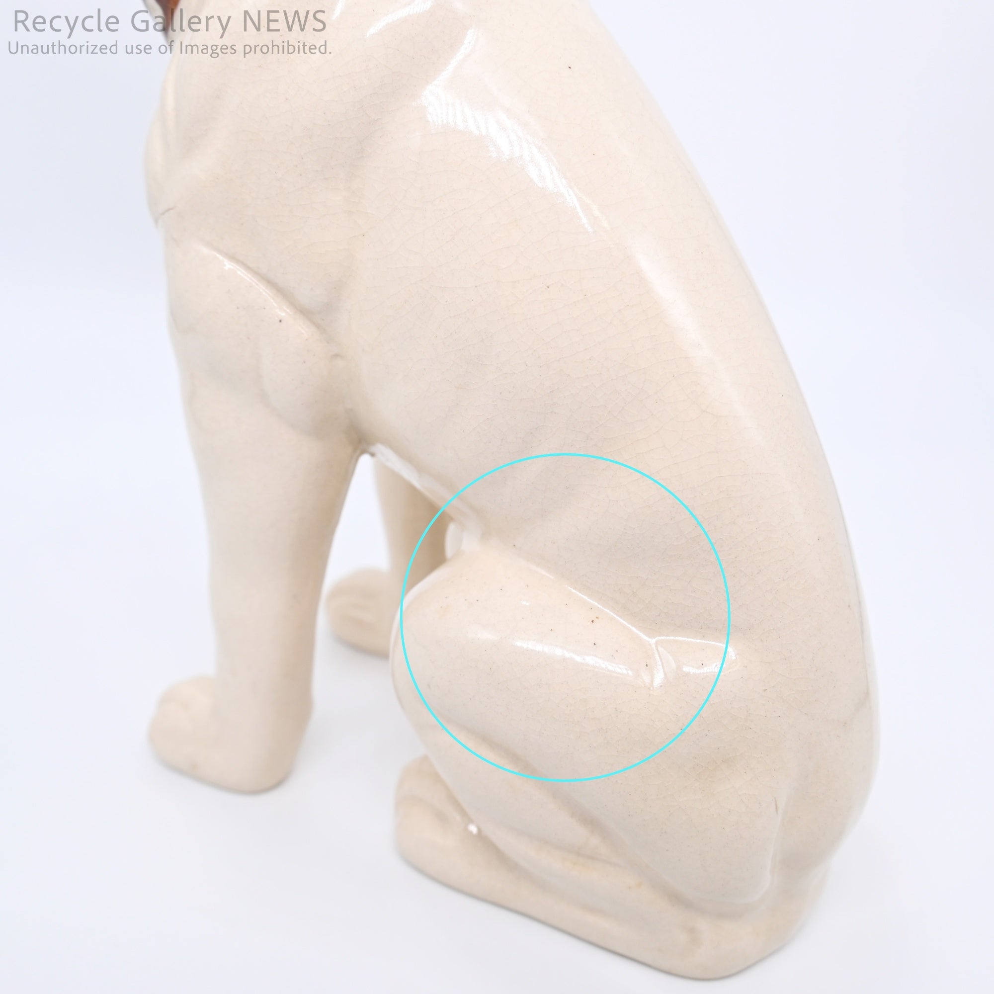 His Master's Voice "Nipper" Vintage Ceramic Dog Figurine Ornament Victor White /『主人の声』ビクター犬 ニッパー 陶器フィギュリン オブジェ 犬の置物 オーディオ レトロ 白