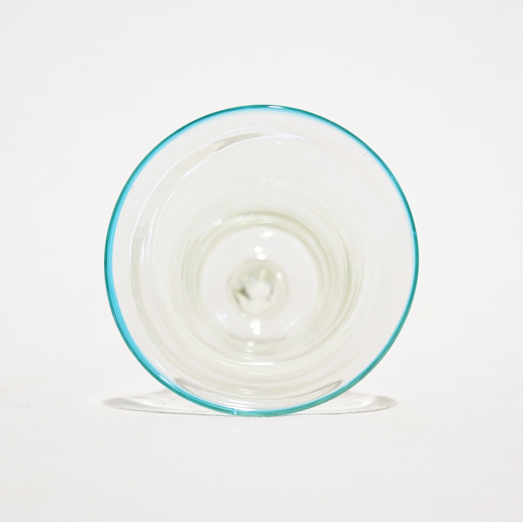 Vintage Japanese Blown glass Blue&Clear Ice Cup Parfait Glass / ヴィンテージ 和ガラス 吹きガラス 青＆透明 氷コップ パフェグラス
