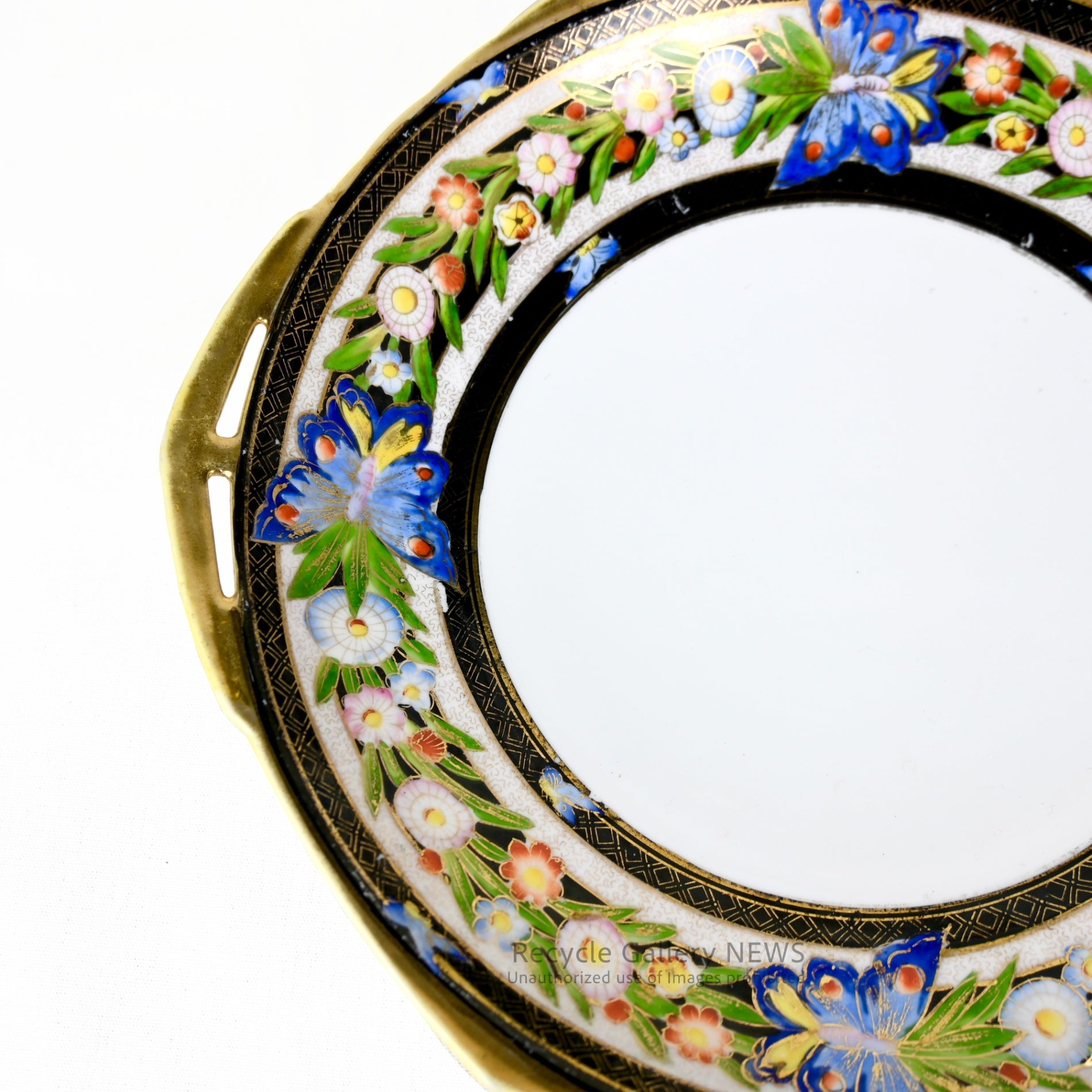 Old Noritake plate 1910~1911's Japan vintage / オールドノリタケ 花蝶金彩プレート 1910~1911年製