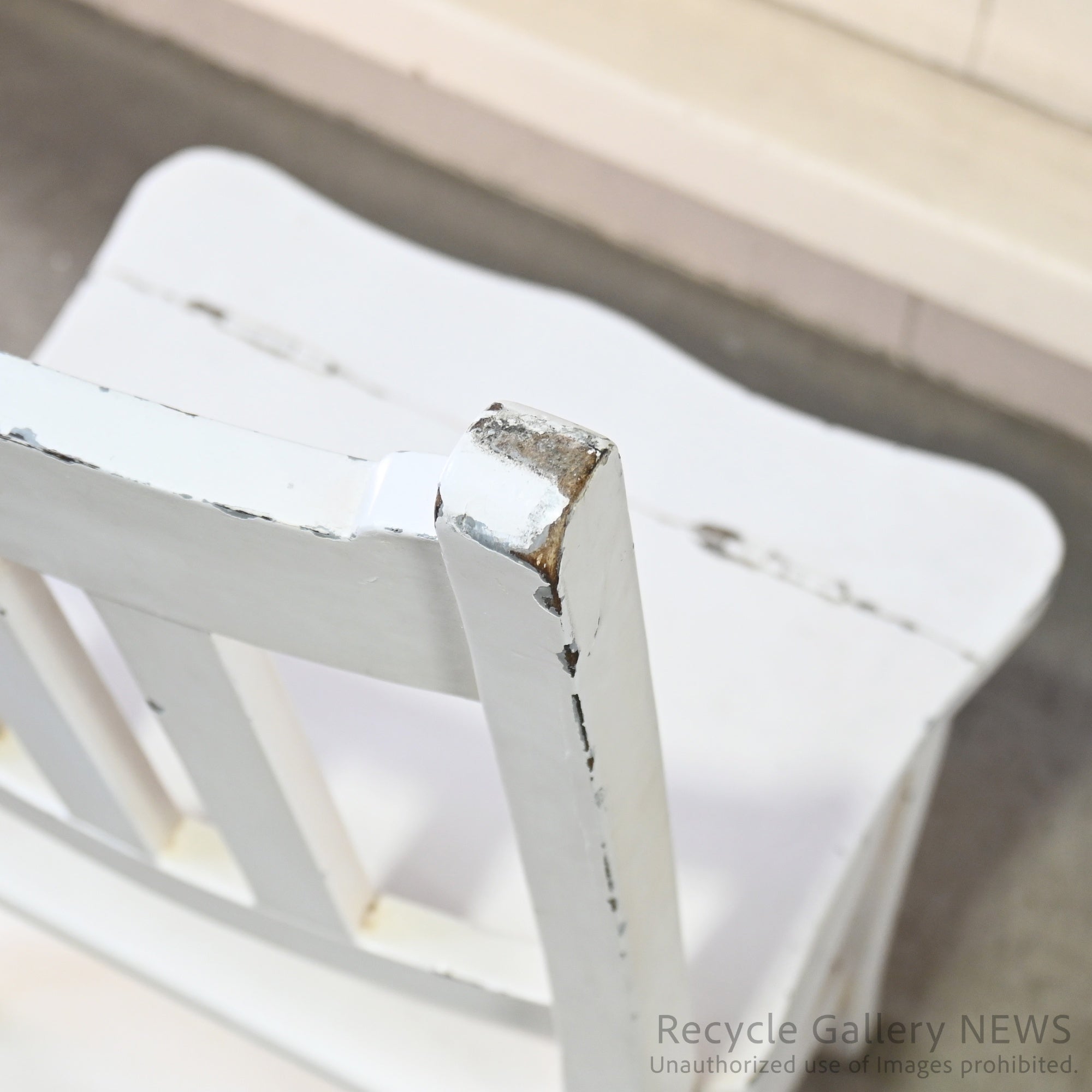 Vintage Foldable Library Step Chair White / ヴィンテージ 折りたたみ ライブラリー ステップ チェア 白