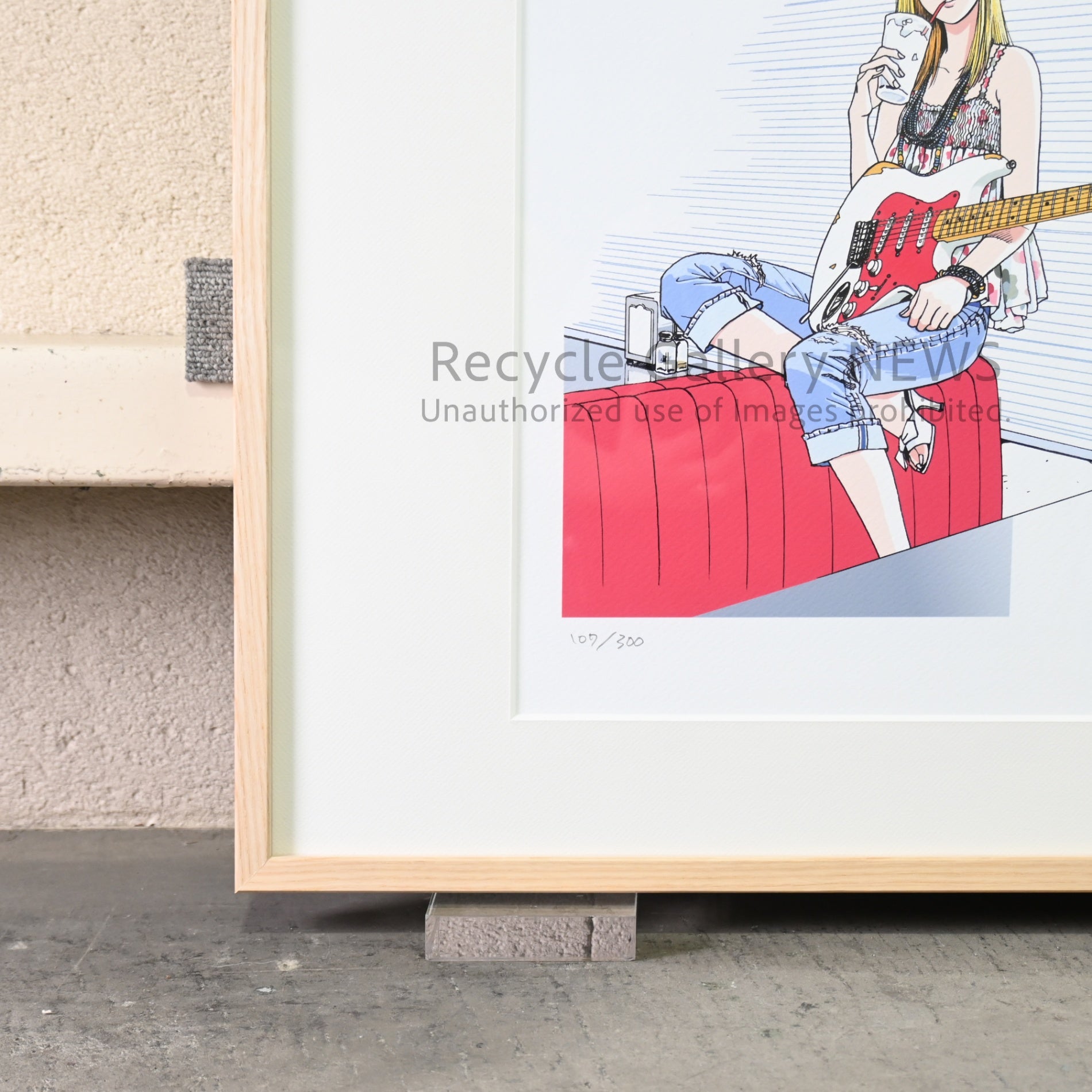 Hisashi Eguchi "Stop!! Hibari-kun! Stratocaster" Lithograph High-Definition Giclée Print Japanese Pop Art / 江口寿史 ”ストップ!!ひばりくん! ストラトキャスター” リトグラフ 高精細ジークレー版画 日本 ポップアート