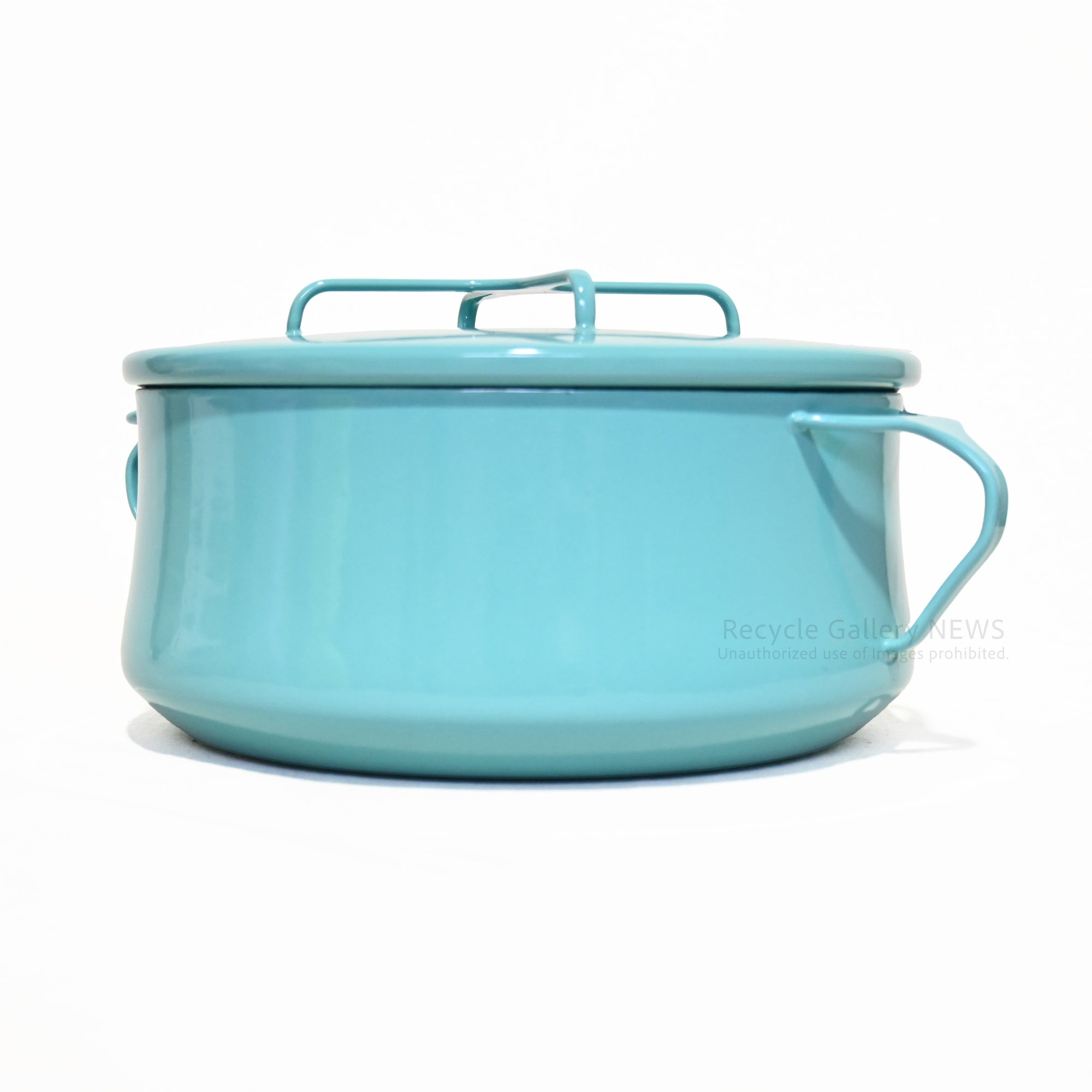 DANSK 23cm Casserole Double-Handled Pot Kobenstyle Teal/Turquoise Enamel U.S.A  / ダンスク 23cm キャセロール 両手鍋 コベンスタイル ティール ターコイズ ホーロー 未使用 新古品