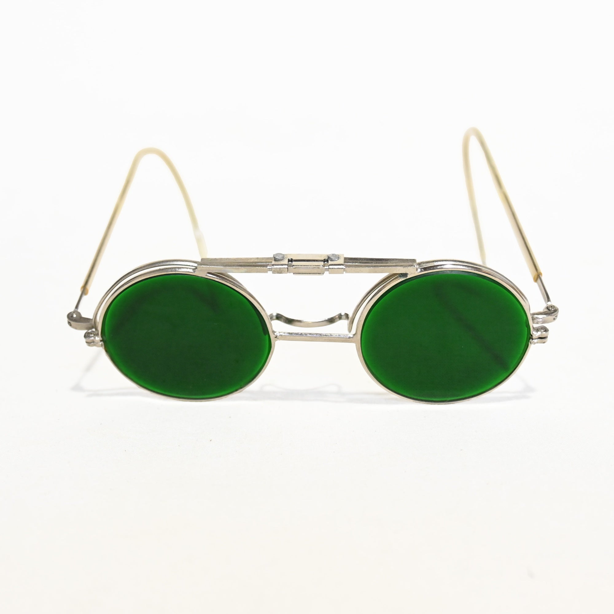 Vintage Sunglasses Flip-up Clip-on Cable temple Retro Unique / ヴィンテージサングラス 跳ね上げ式 クリップオン ケーブルテンプル レトロ ユニーク
