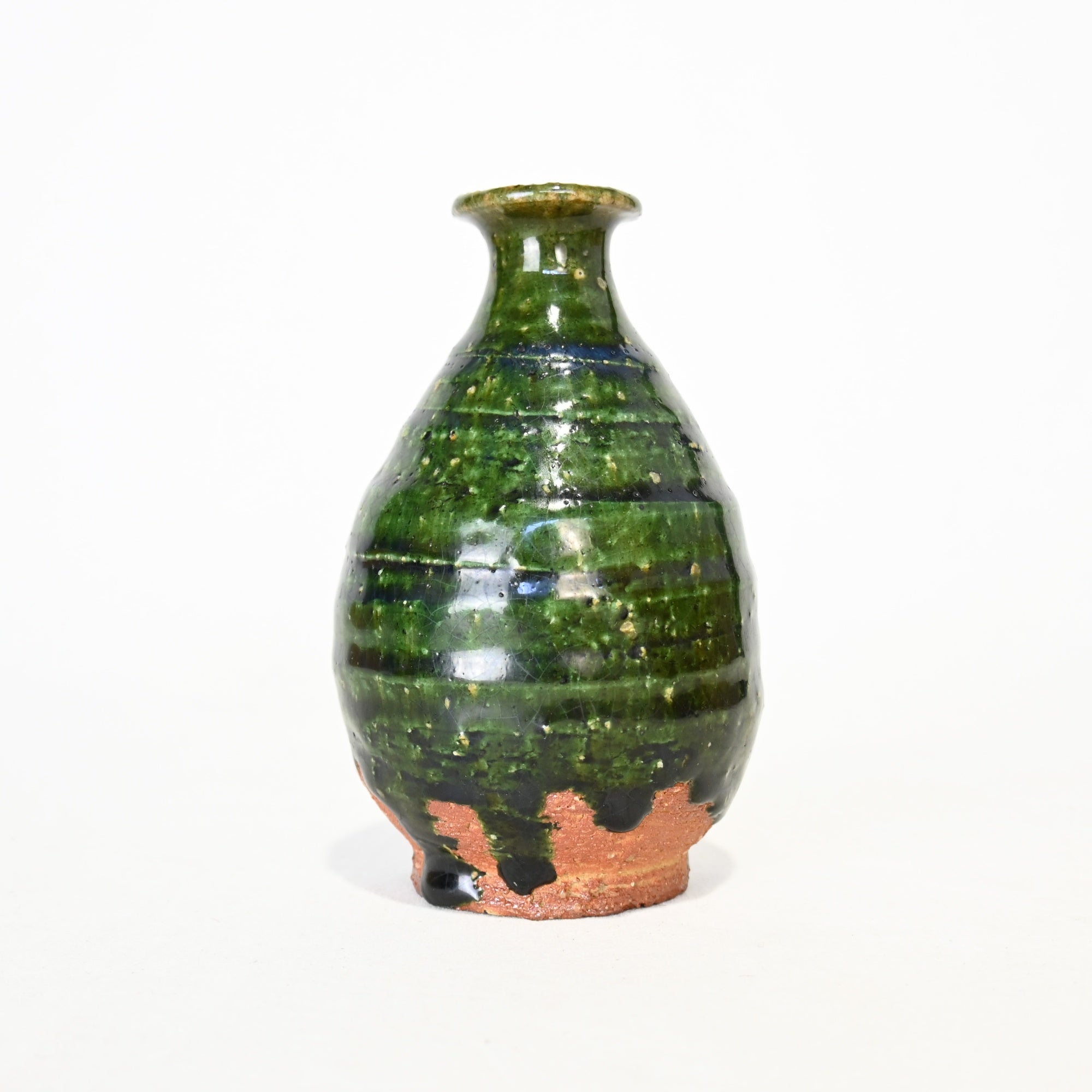 松崎健 織部徳利 共箱栞付 遊心窯 / Ken Matsuzaki Oribe Tokkuri Yuushin-Gama Japanese Sake bottle