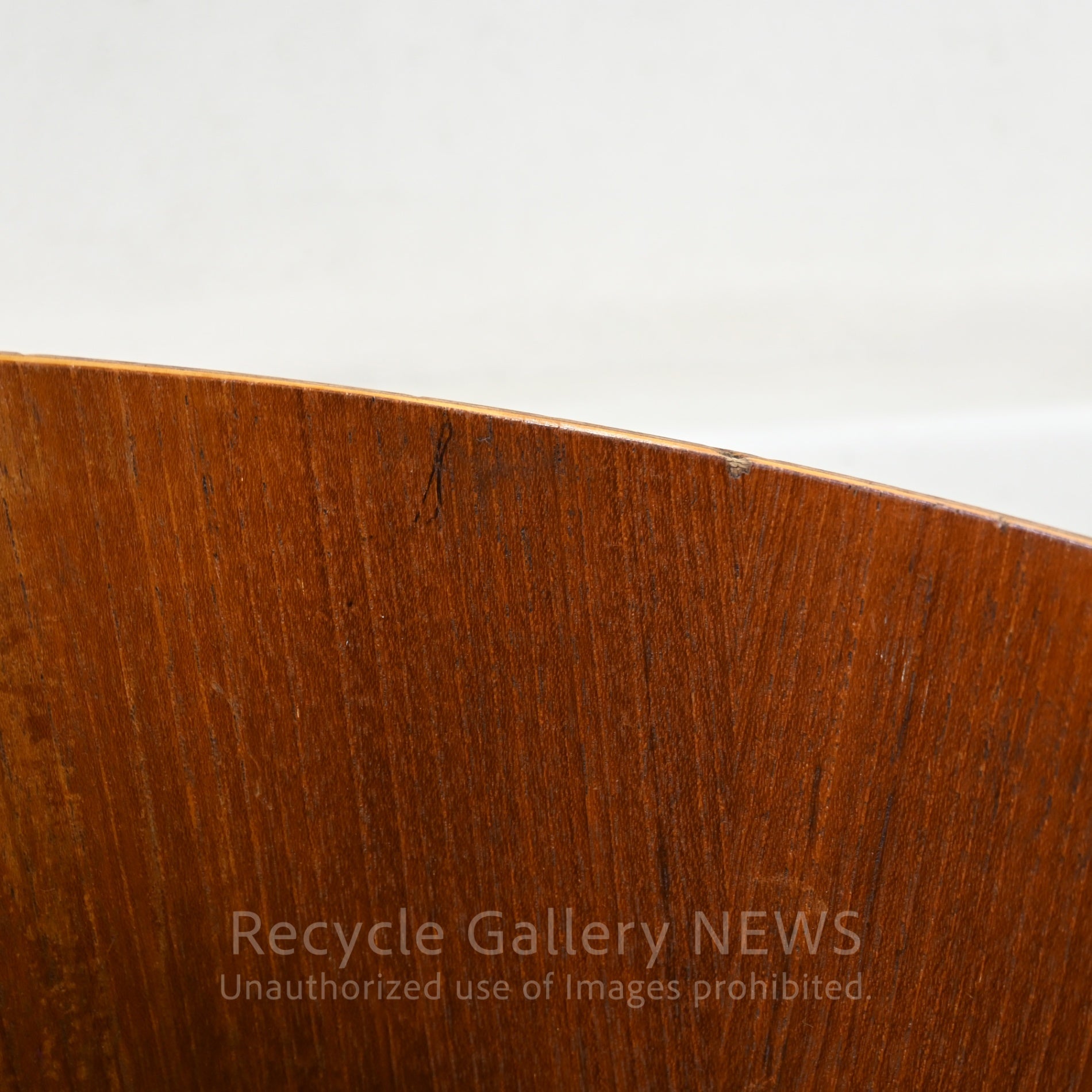 SAITO WOOD Molded Plywood Paper Basket Wastebasket Brown Discontinued / サイトーウッド 成形合板 ペーパーバスケット ゴミ箱 ブラウン 廃盤品
