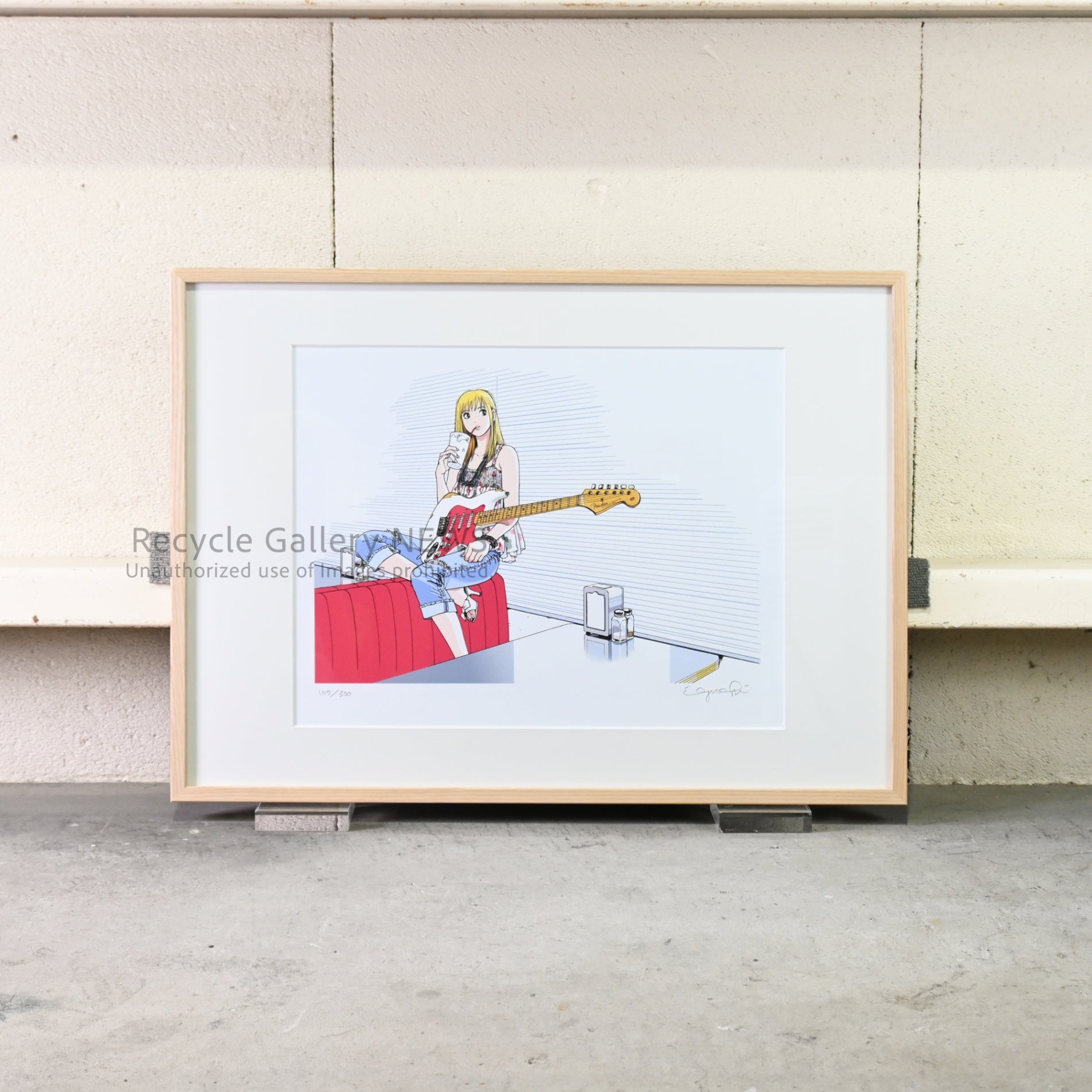 Hisashi Eguchi "Stop!! Hibari-kun! Stratocaster" Lithograph High-Definition Giclée Print Japanese Pop Art / 江口寿史 ”ストップ!!ひばりくん! ストラトキャスター” リトグラフ 高精細ジークレー版画 日本 ポップアート