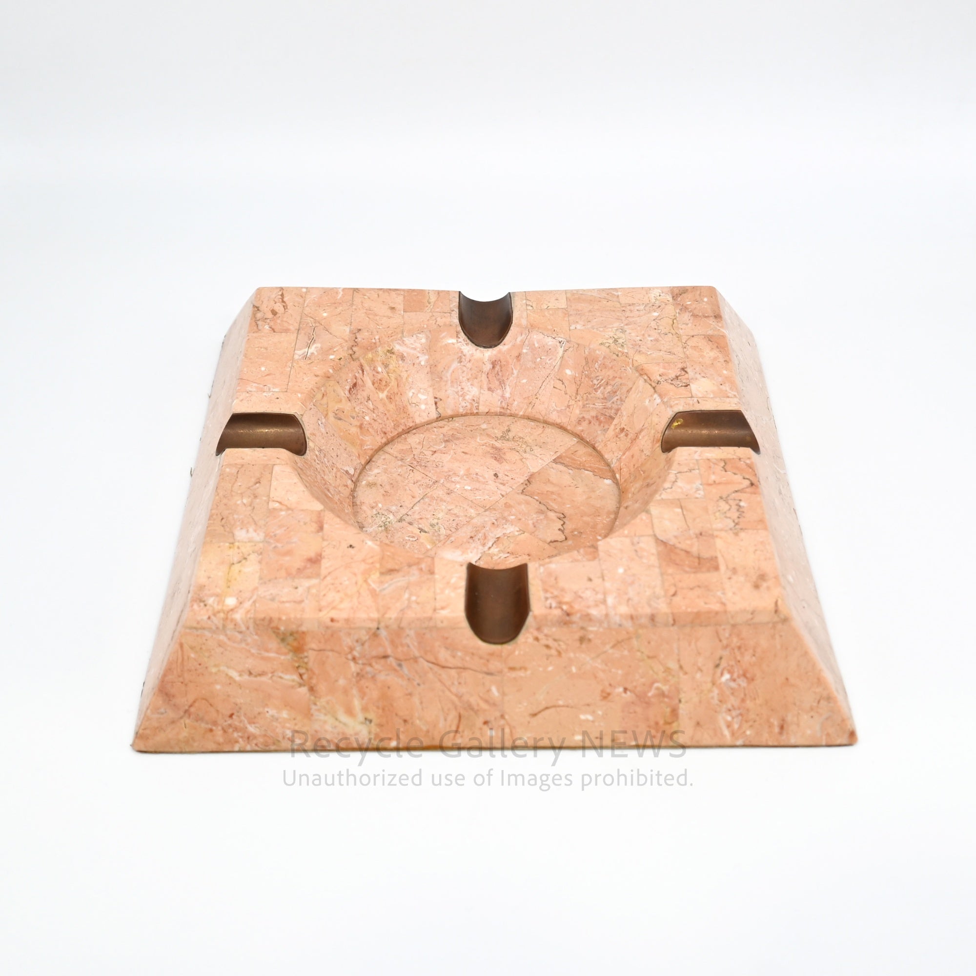 Pink Marble Look Stone Texture Ash Tray Square Mid-Century Modern / 大理石調 アッシュトレイ 灰皿 スクエアフォルム モダンインテリア ミッドセンチュリー ピンク マーブル