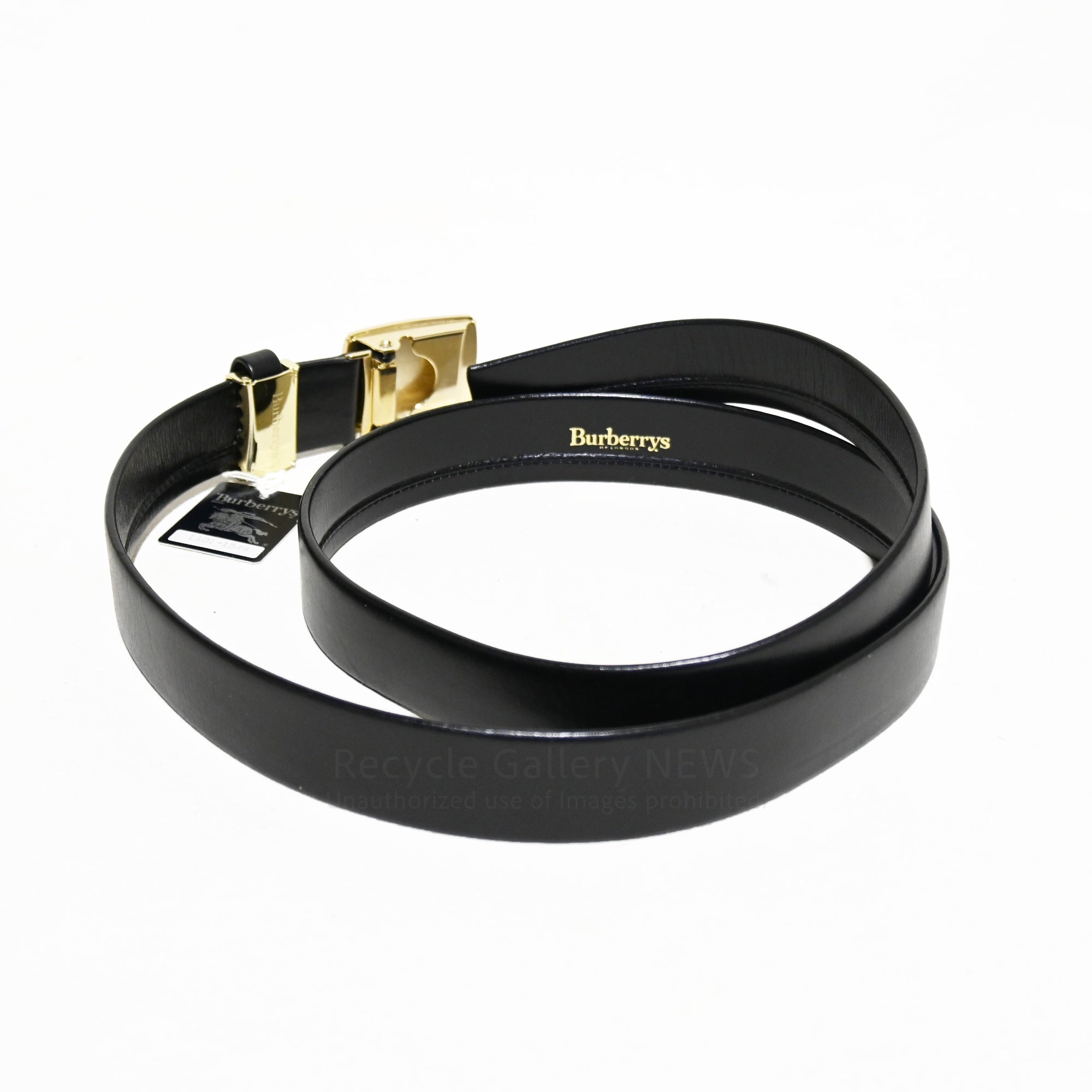Burberry Horse logo Square buckle leather belt Pre-1999 Unisex Unused vintage 'Burberrys' / バーバリー ホースロゴ スクエアバックル レザーベルト 未使用品 1999年以前 ヴィンテージ バーバリー ユニセックス