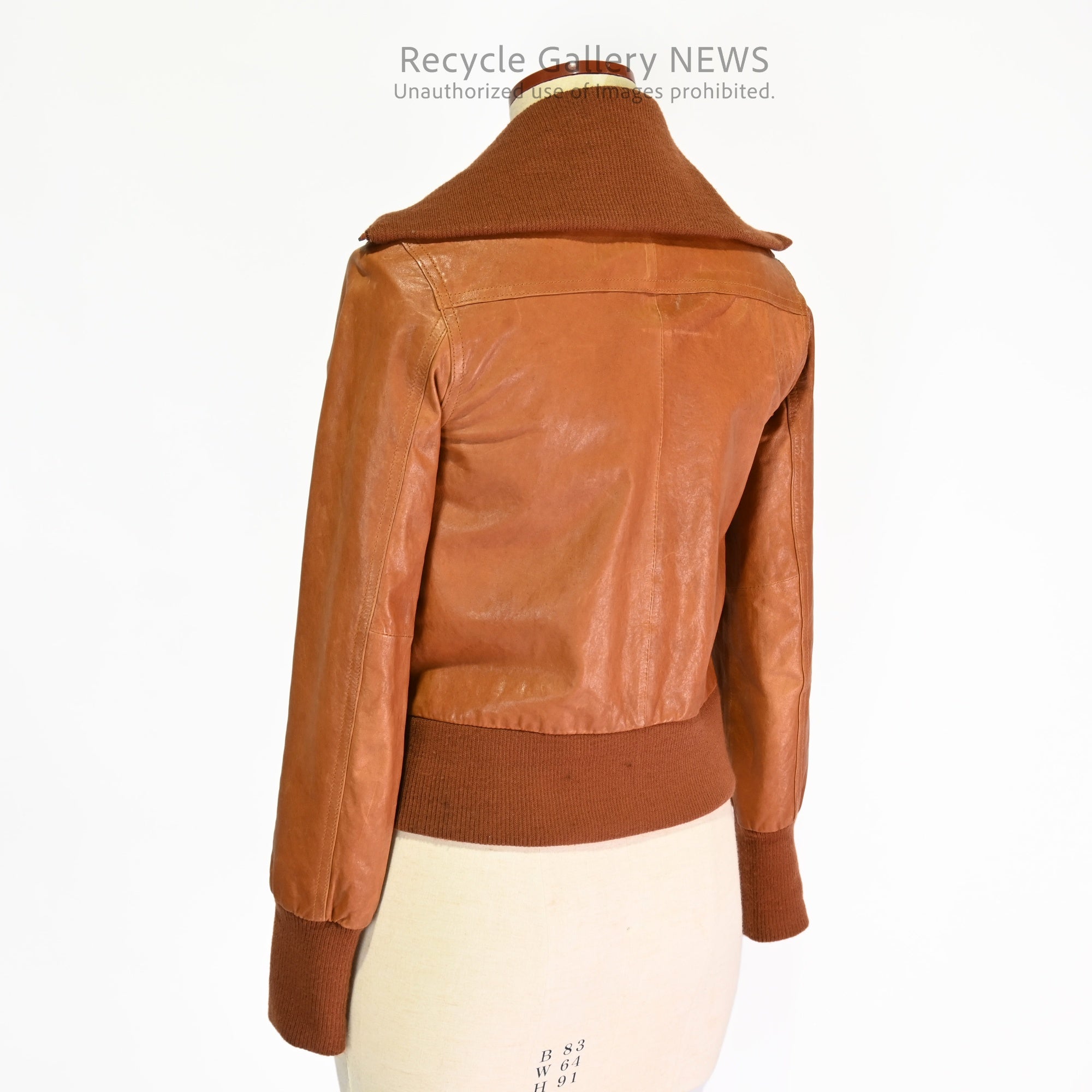 AG by aquagirl Lamb Leather Jacket Orange Brown / アクアガール 羊革 レザージャケット オレンジブラウン