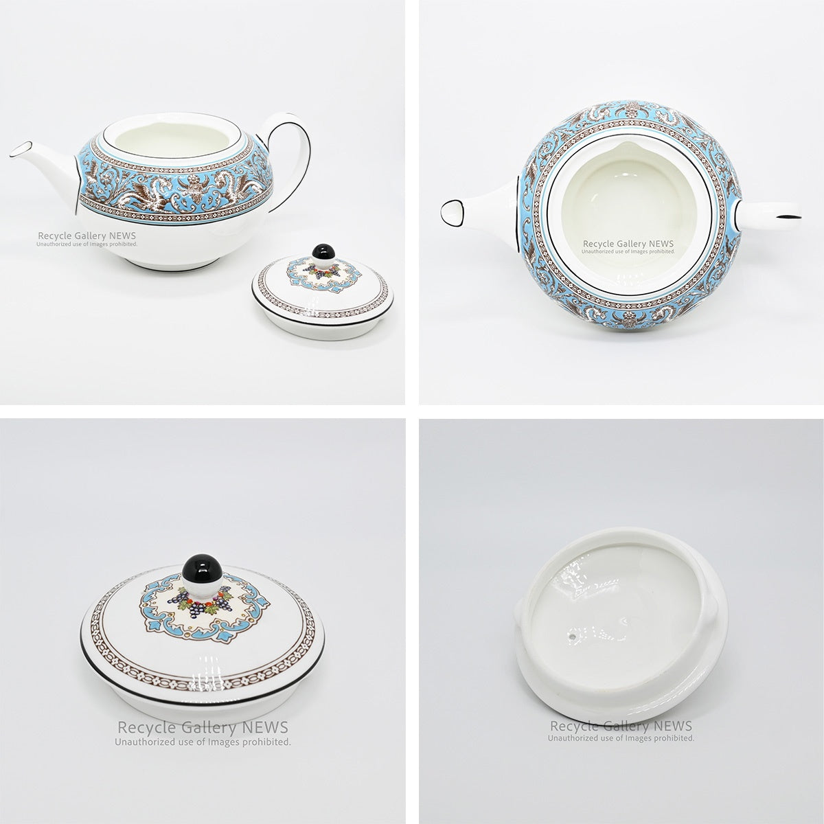 WEDGWOOD "Florentine Turquoise" 3-Piece Teapot Set / ウェッジウッド "フロレンティーン ターコイズ" ティーポット 3点セット