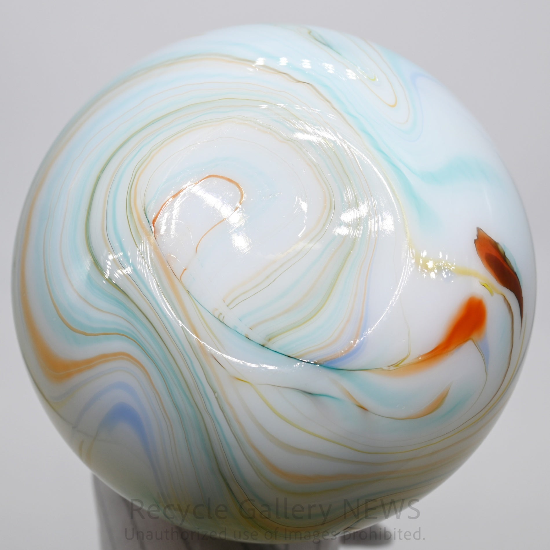 Milky Marble Glass Vase Retro Modern Art Glass / ミルキー マーブル ガラス フラワーベース 花瓶 乳白色 レトロモダン アートガラス
