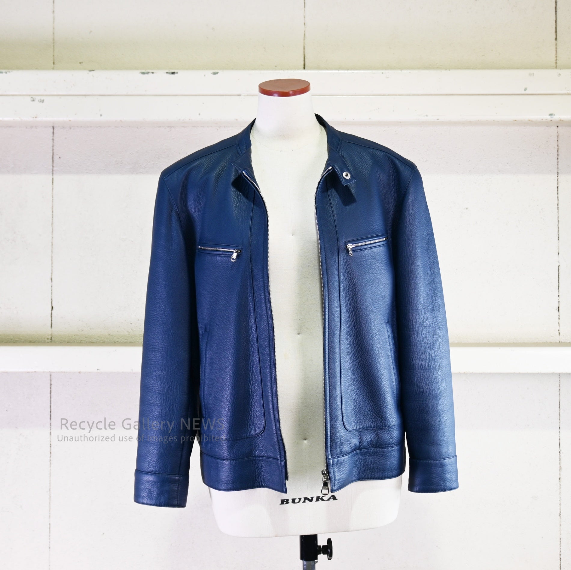 LOEWE Men's Deerskin Leather Jacket 2012 Prussian Blue Stuart