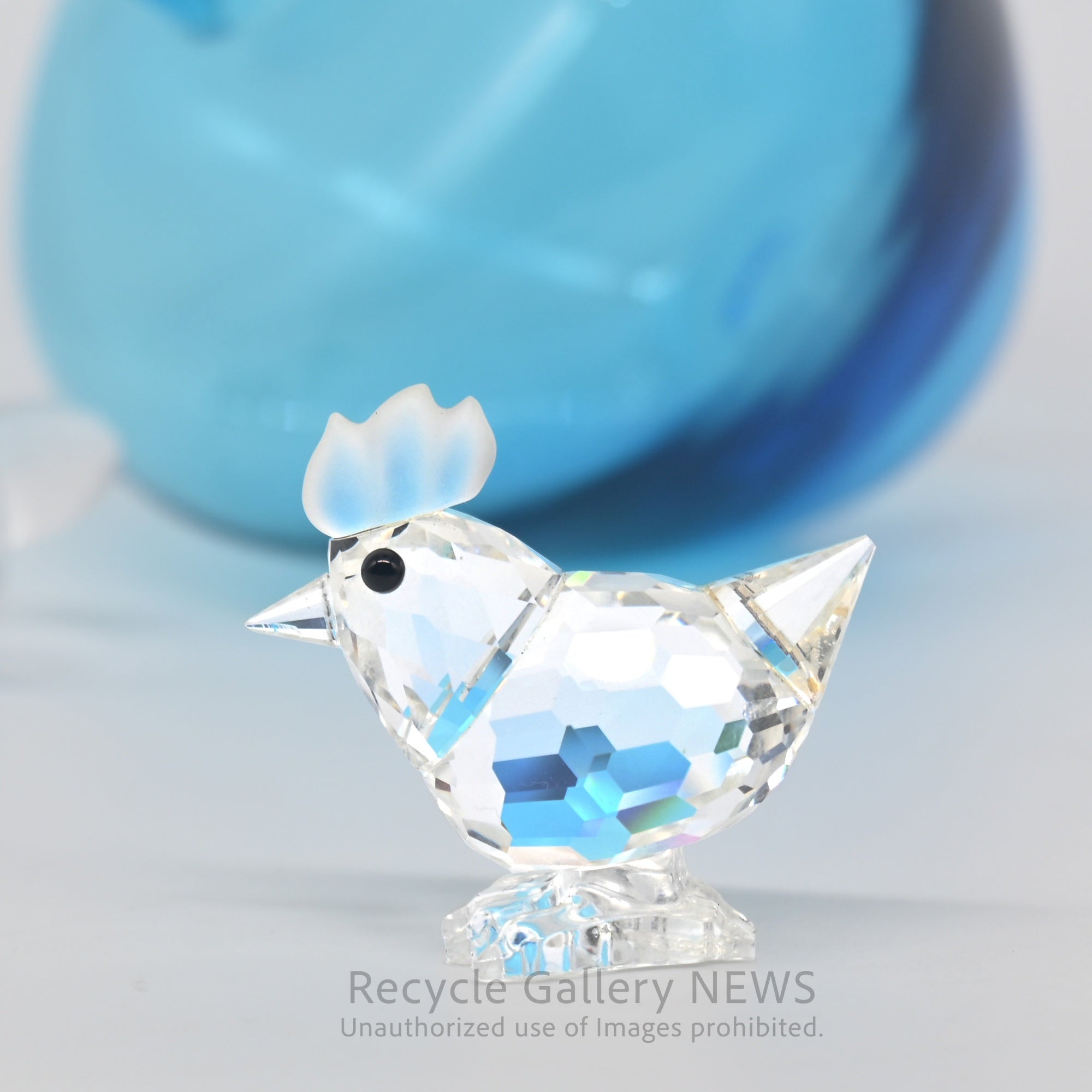 Vintage Swarovski Crystal Chicken Figurine Old Logo Austrian Animal Motif / スワロフスキー クリスタルチキン  ニワトリ 旧刻印 オーストリア クリスタルガラス 動物モチーフ