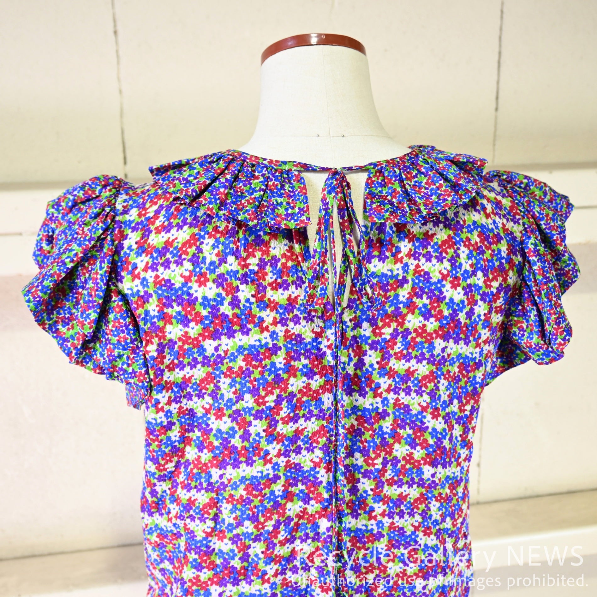 1970-80s Vintage YVES SAINT LAURENT Floral print 3-piece suit & scarf 4-piece set / ヴィンテージ イブ・サン・ローラン 花柄プリント 3ピース&ストール 4点組