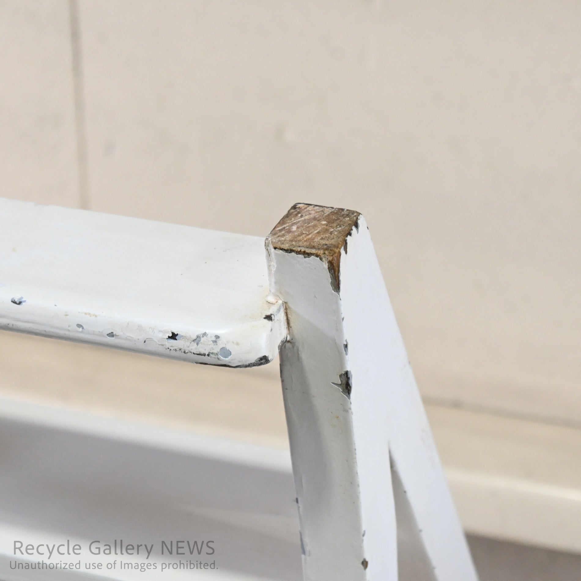 Vintage Foldable Library Step Chair White / ヴィンテージ 折りたたみ ライブラリー ステップ チェア 白