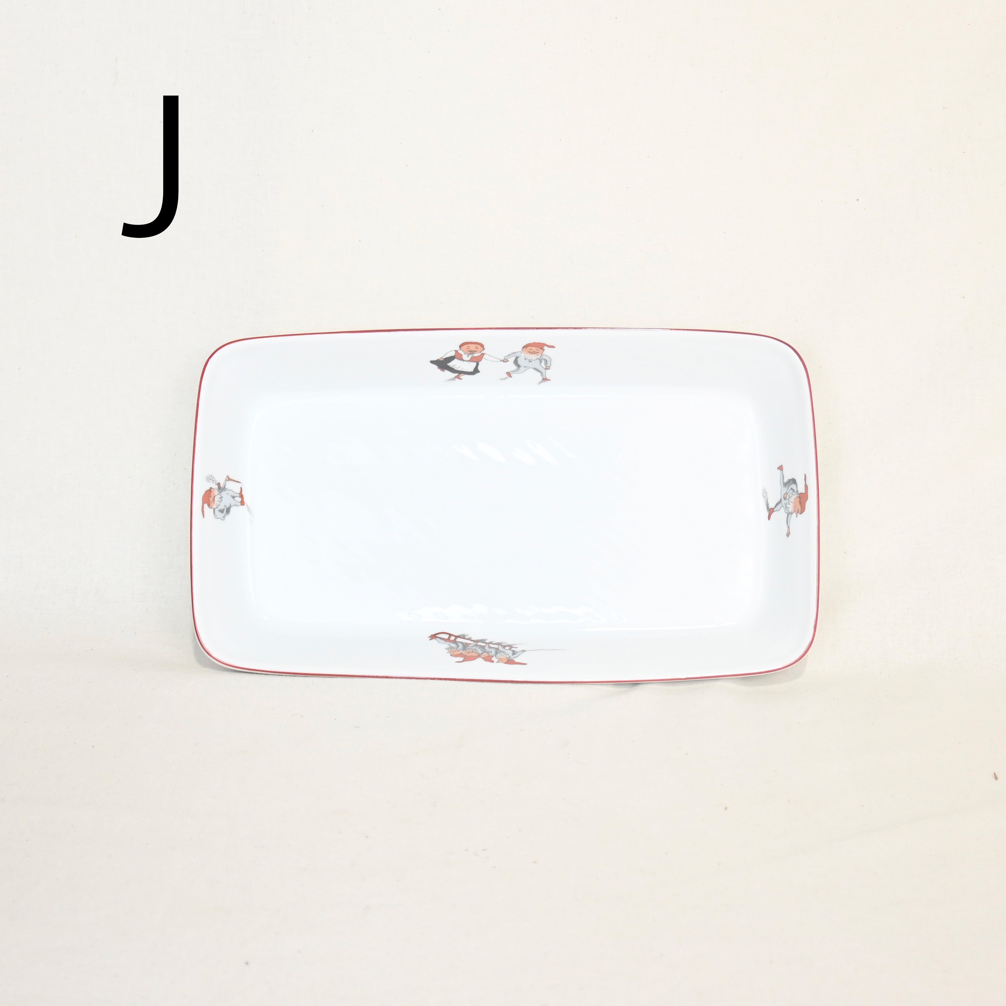 Porsgrund Nisse Rectangle plate Norway vintage Hand paint Souvenir 1980's / ポシュグルン ニッセ 長方形プレート ノルウェー ヴィンテージ ハンドペイント スーベニア 1980年代