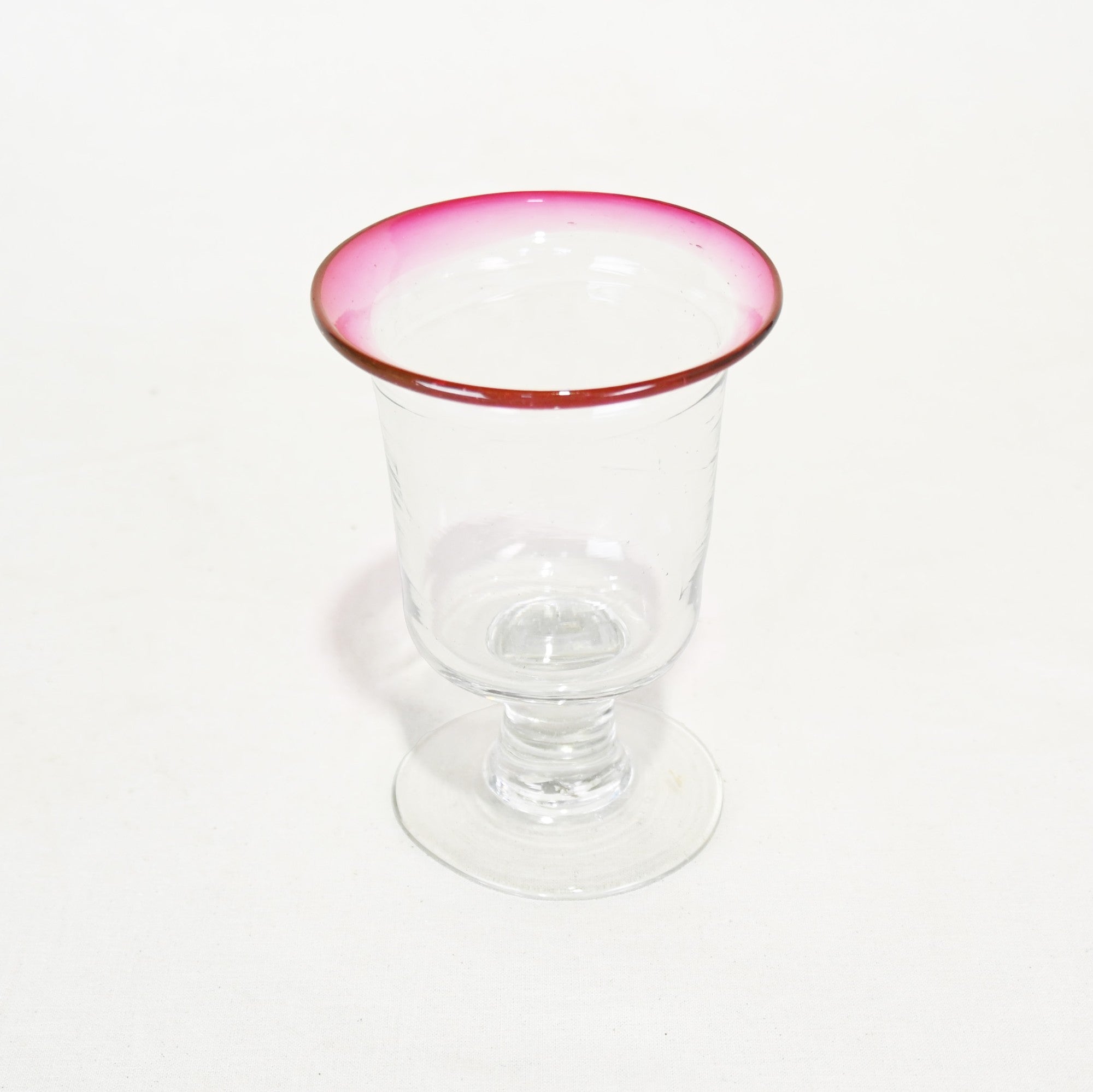 Vintage Japanese Blown Glass Red & Clear Ice Cup Parfait Glass  / パフェグラス ヴィンテージ 和ガラス 吹きガラス 赤＆透明 氷コップ