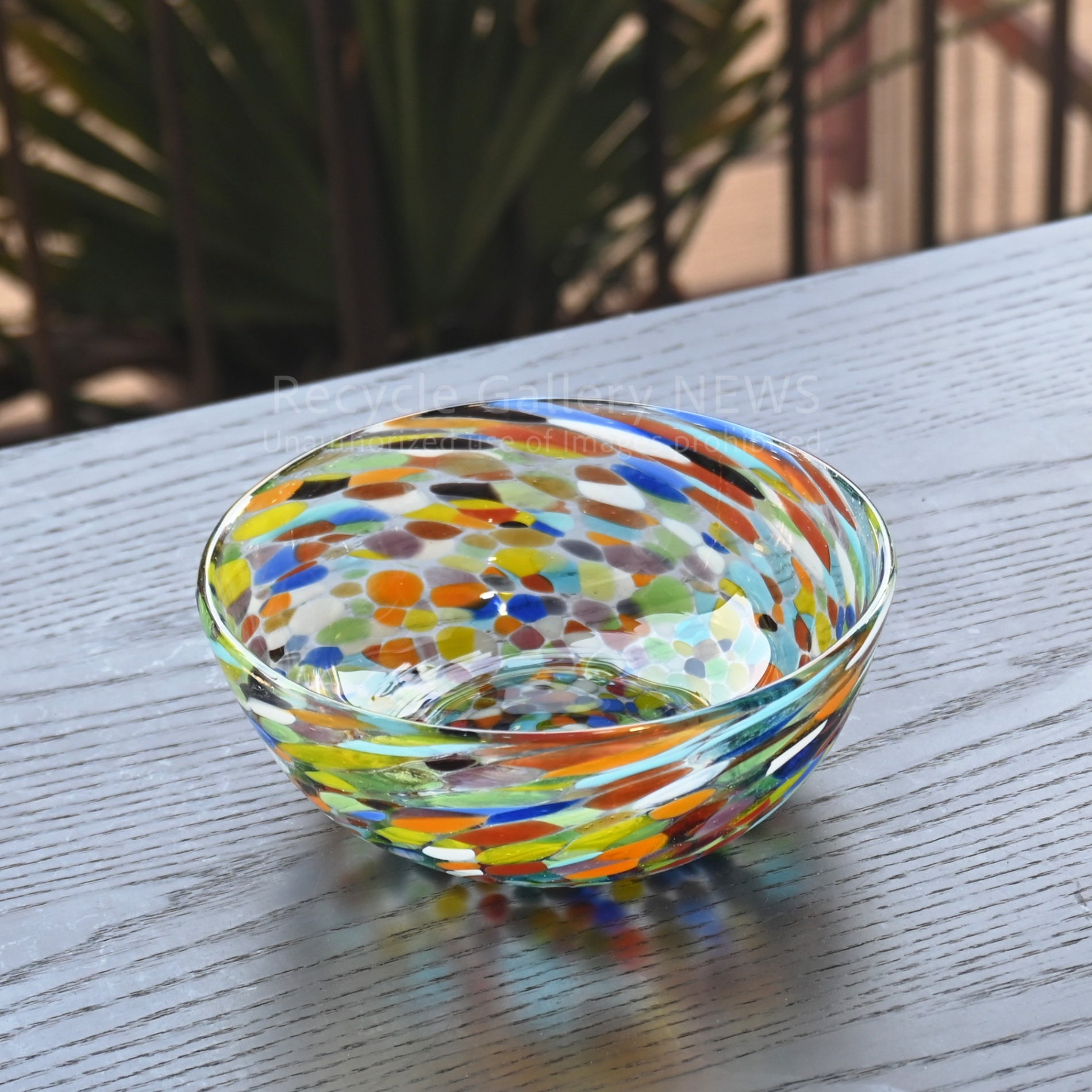 Colorful Fusion Confetti Glass Art Bowl Mexican Style / コンフェッティ アートガラス フュージョンガラス ボウル 小鉢 マルチカラー メキシカンガラス